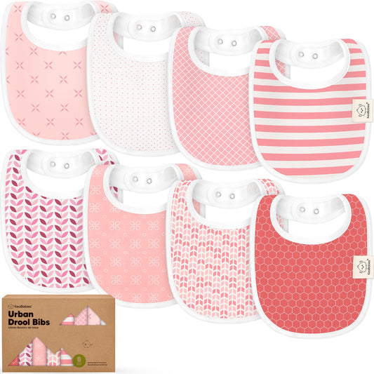 Paquete de 8 Baberos Orgánicos KeaBabies Beige Extra Absorbentes para Bebé Niño