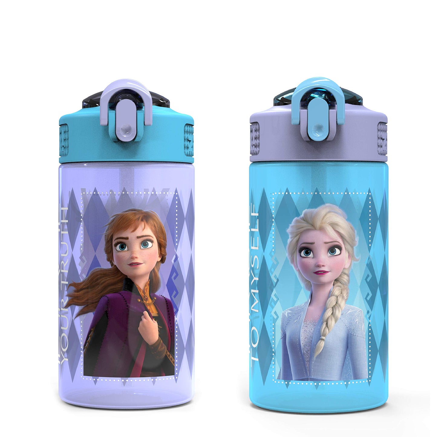 Juego de Botellas de Agua de Plástico Zak Designs Disney Rosa Frozen para Niñas