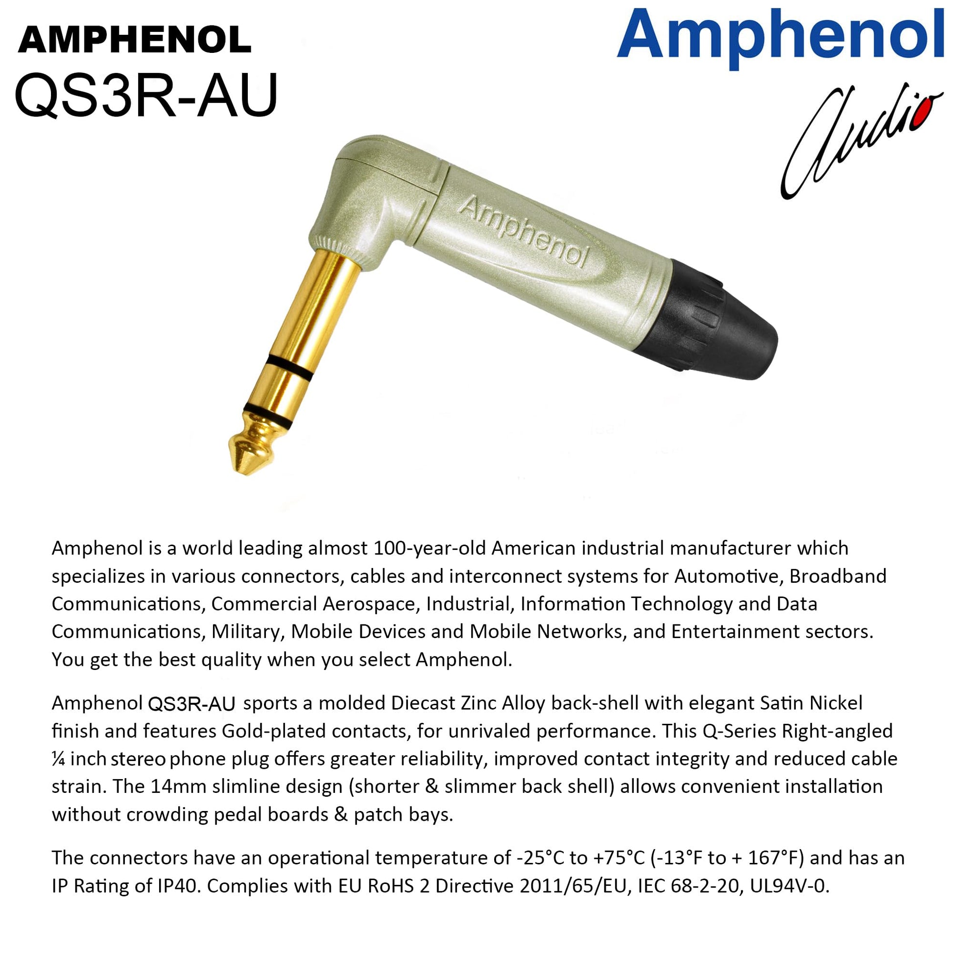 Cable de Audio WBC Ultra Silencioso Negro con Conectores Amphenol y Chaqueta Tweed 50 Pies