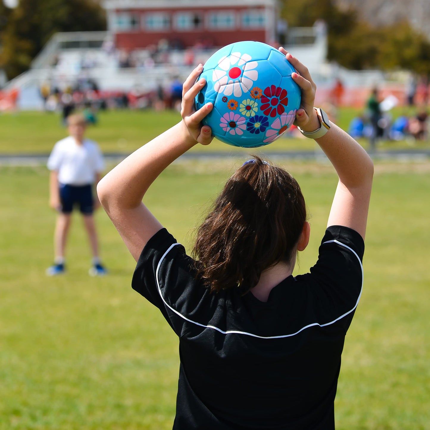 Balón de Fútbol Vizari Blossom azul rosa Tamaño 3