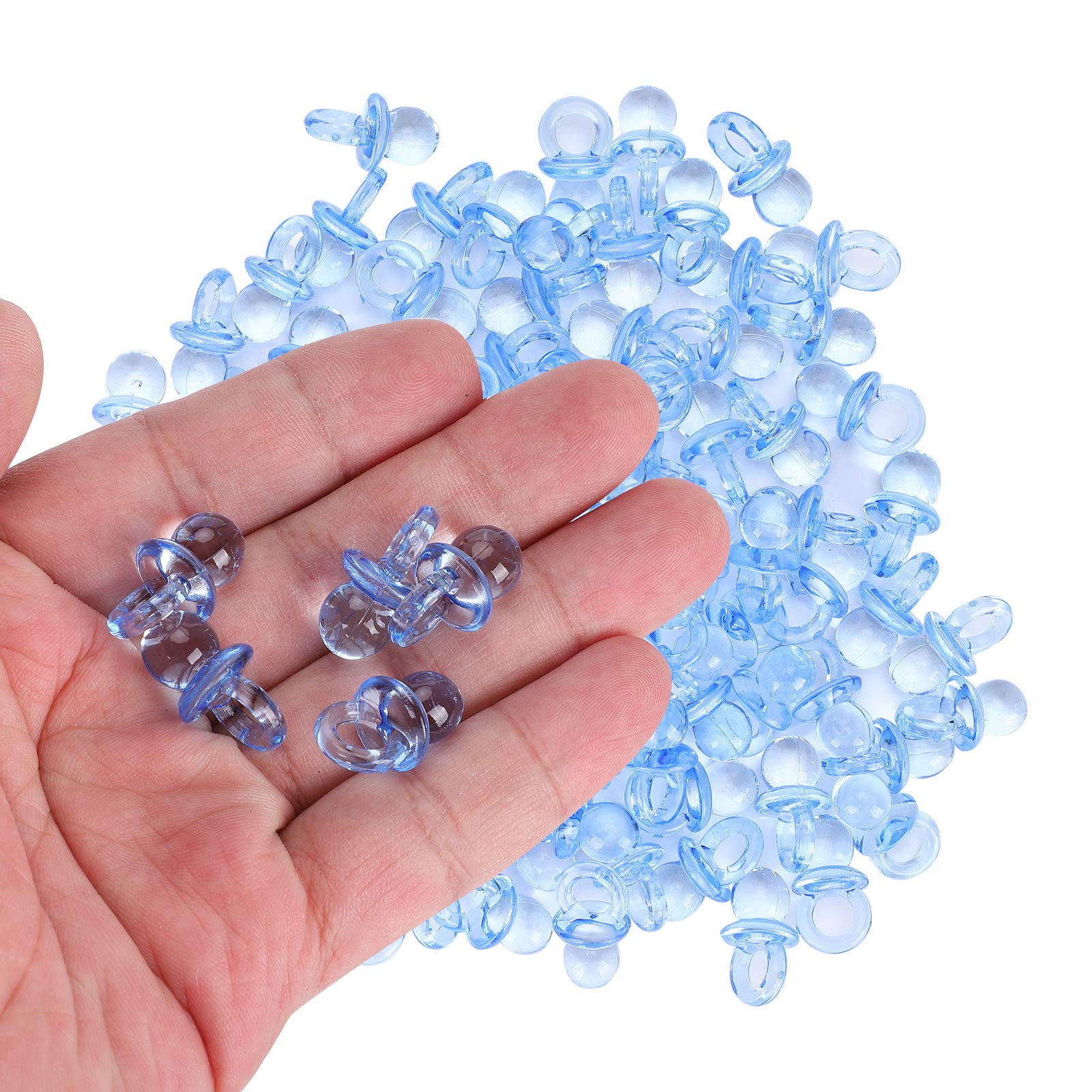 Chupetes Acrílicos Mini Coloridos para Decoración de Fiesta Bebé Azul