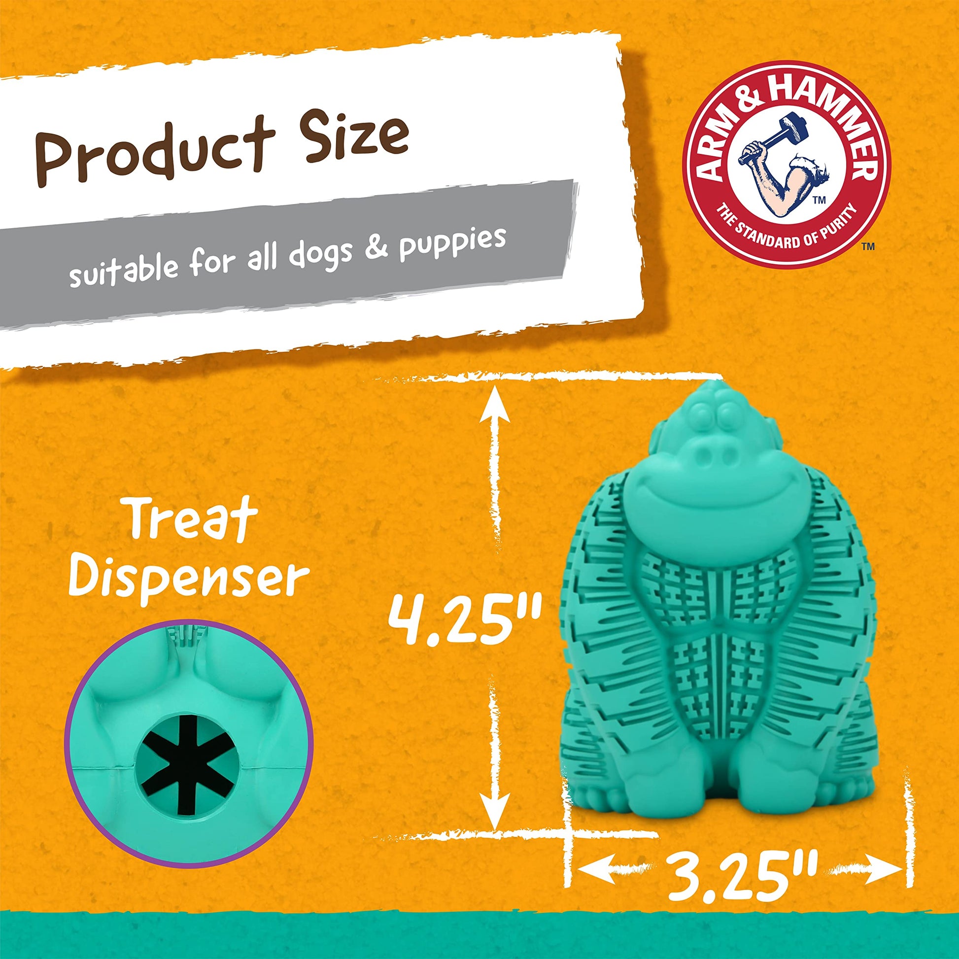 Arm & Hammer - Juguete para perros A&H Treadz Gorilla
