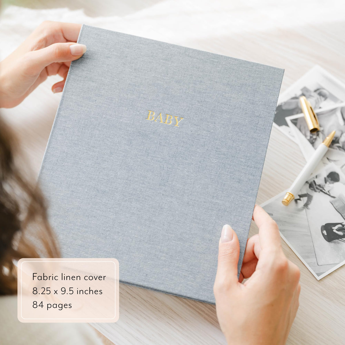 Libro de Recuerdos Sugar Paper Blanco con Almacenamiento de Bolsillo para Bebé