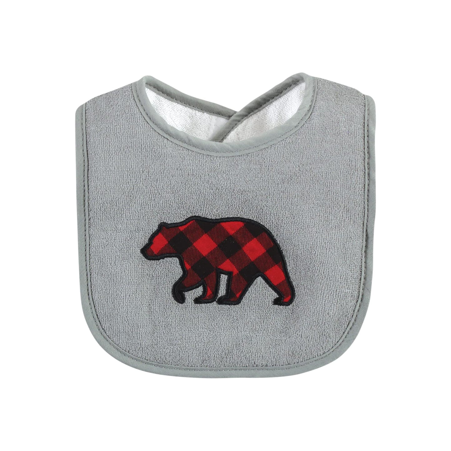 Hudson Baby Baberos unisex de rizo de algodón para bebé con relleno de fibra, oso de alce para niño, talla única