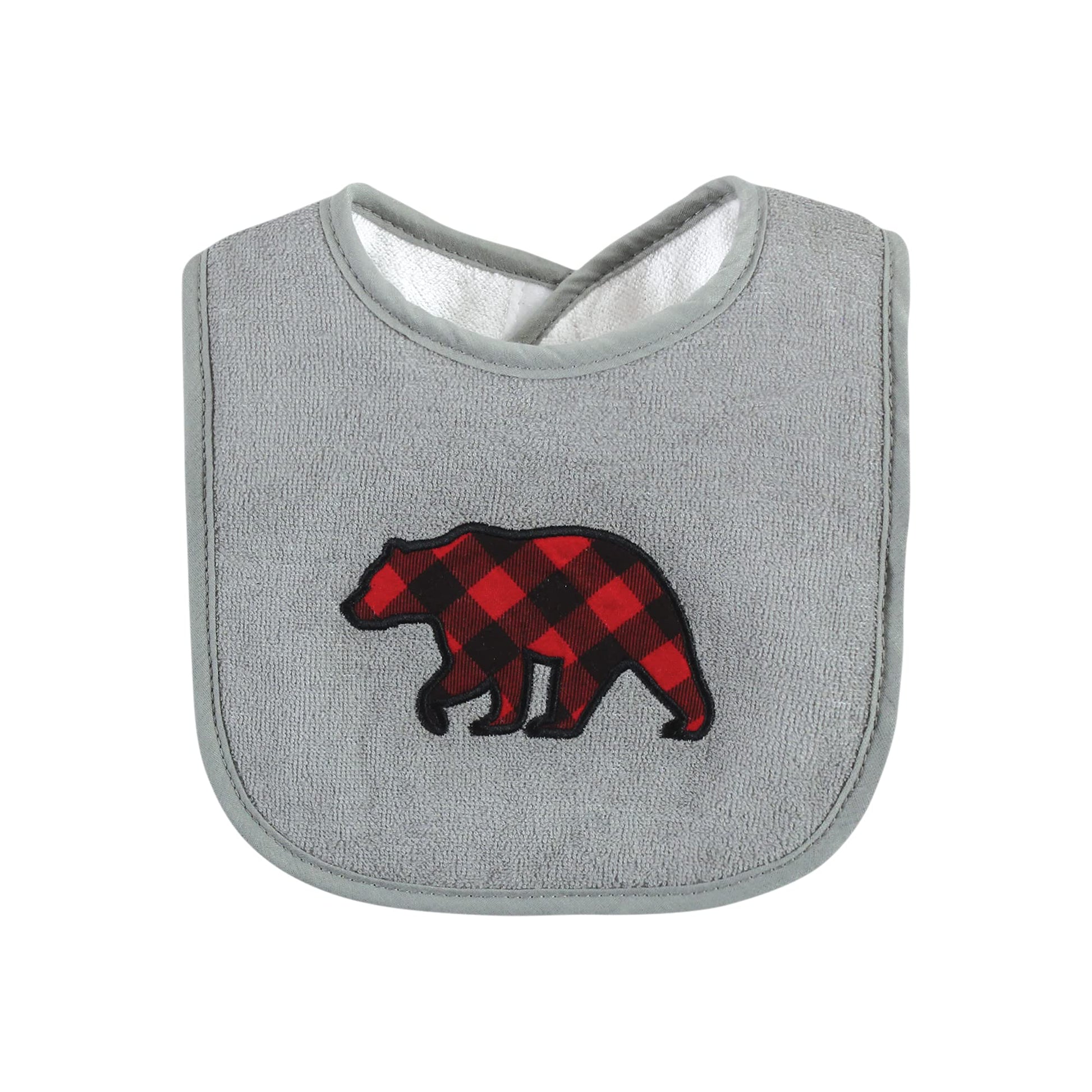 Hudson Baby Baberos unisex de rizo de algodón para bebé con relleno de fibra, oso de alce para niño, talla única