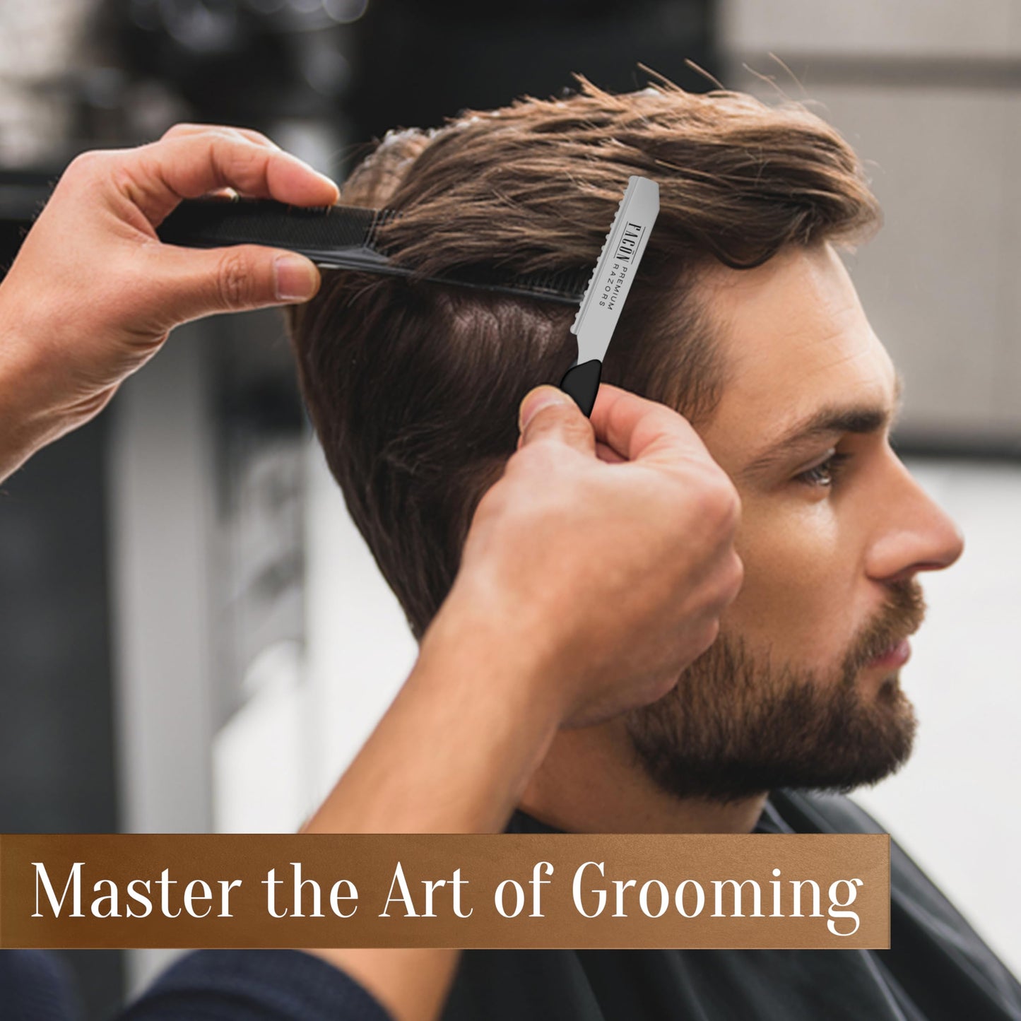 Maquinilla de afeitar profesional de Facón para estilizar el cabello y texturizar el cabello + 10 cuchillas de repuesto