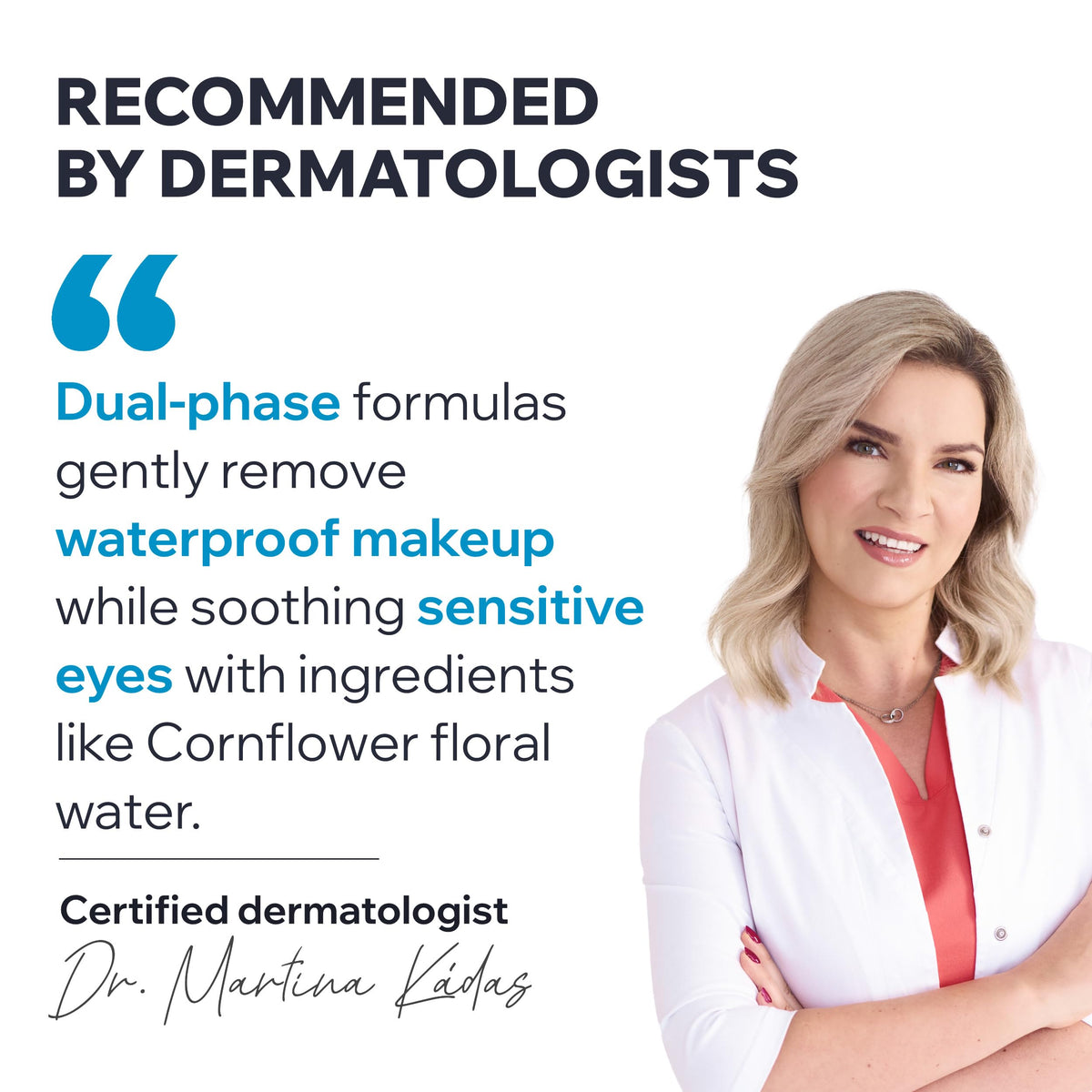 Uriaage Desmaquillante de ojos waterproof con agua de aciano - Elimina suavemente el maquillaje resistente al agua dejando la piel suave y no pegajosa I Sin parabenos y sin perfumeI Testado oftalmológicamente