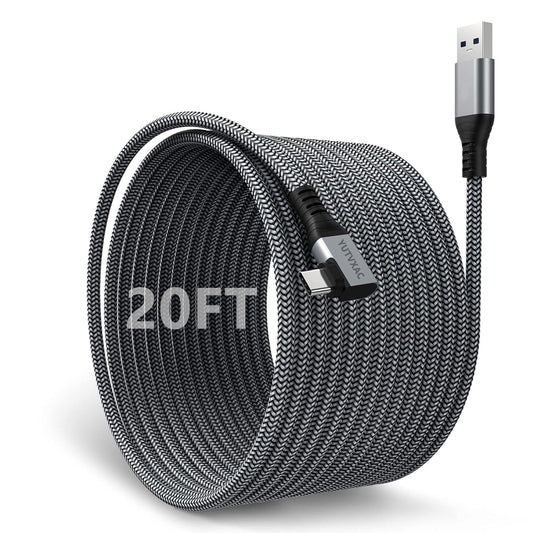 Cable Link de Transferencia YUTVXAC Negro para Oculus Quest 3 con Alta Velocidad y Carga Rápida para Juegos VR