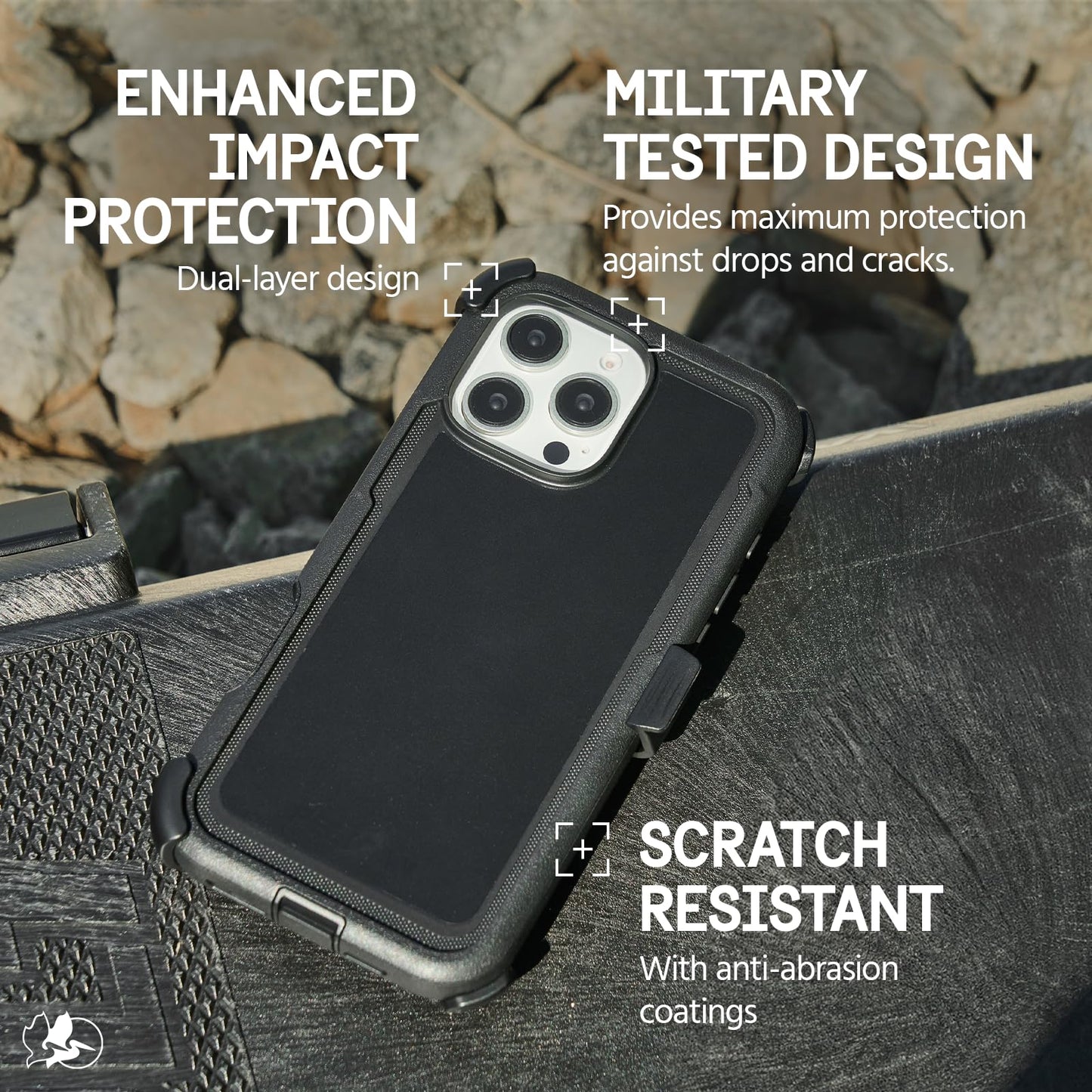 Funda Resistente Pelican Negro Compatible MagSafe Protección Grado Militar para iPhone 16 Pro