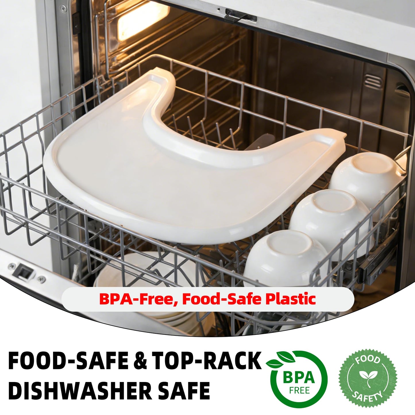 LuQiBabe Bandeja para Silla Alta de Bebé Compatible con Silla Stokke Tripp Trapp (V2 y posteriores) con Superficie Lisa y Fuerte Poder de Succión Hecha de Plástico Seguro para Alimentos (Libre de BPA