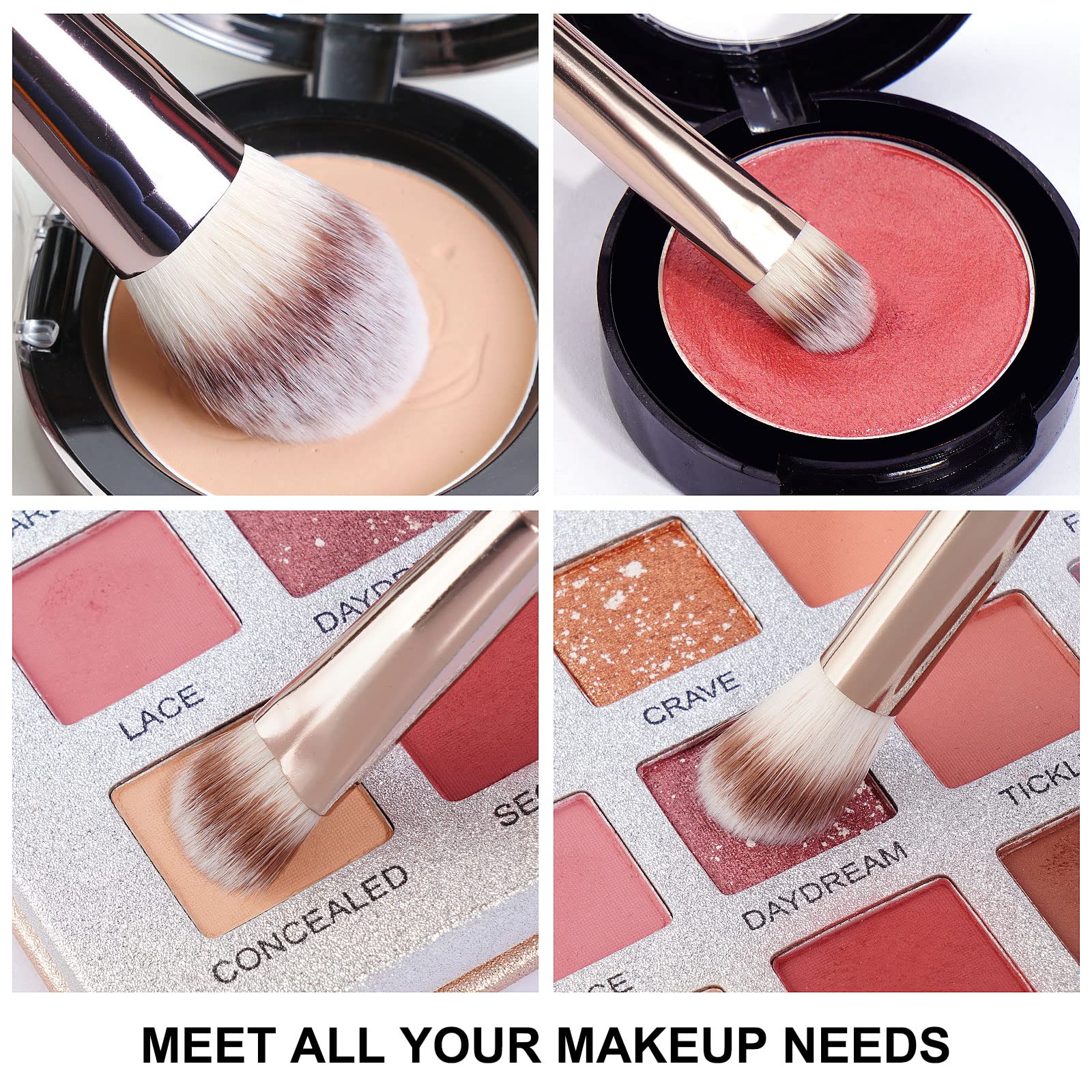 Set de Brochas de Maquillaje MAANGE Champán 20 Piezas Profesionales
