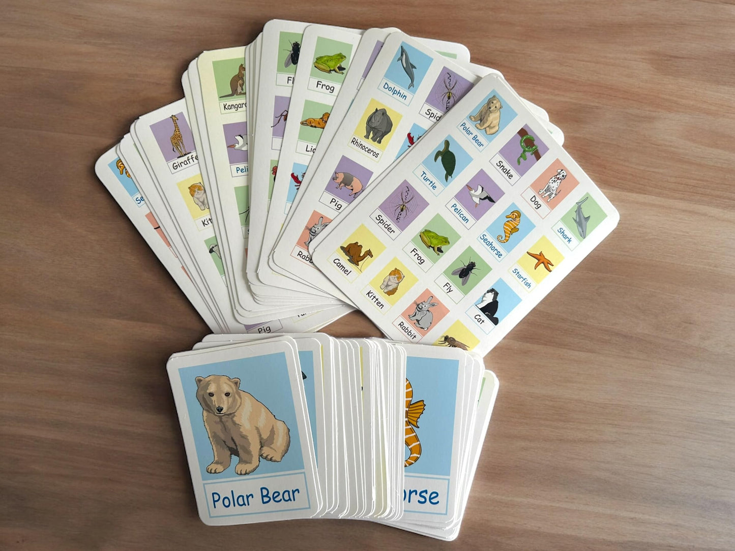 Juego de Lotería Didáctica Teach Play en Inglés de Animales para Niños y Adolescentes