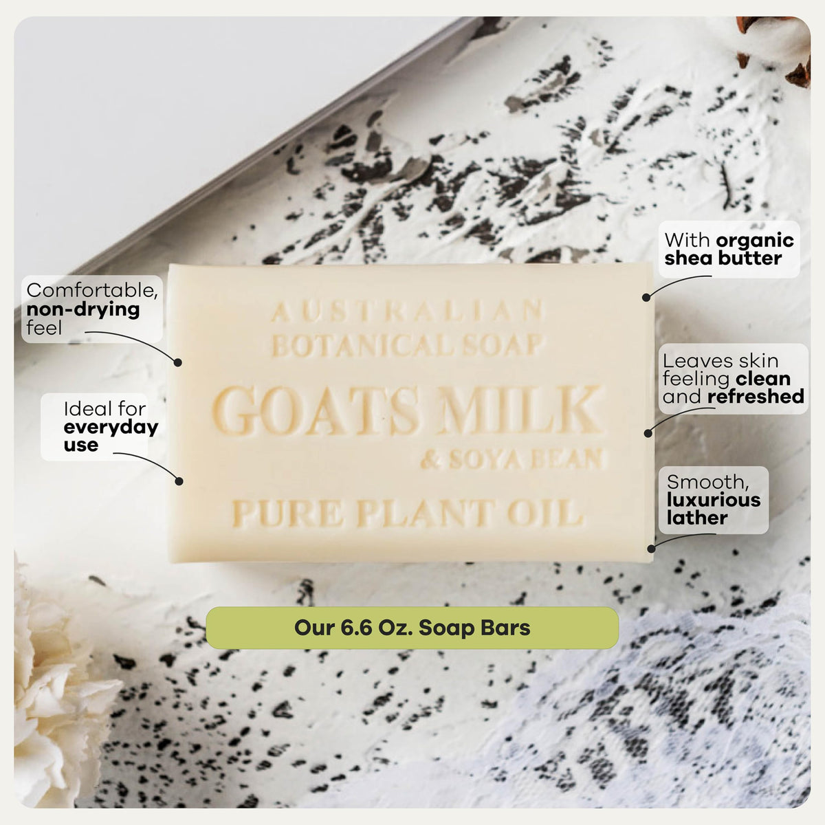 Australian Botanical Soap, Pure Plant Oil Soaps, 8 Bar Soap Variety Pack | 6.6 oz (187g) Natural Ingredient Soap Bars | All Skin Types | Shea Butter Infused - Pack of 8