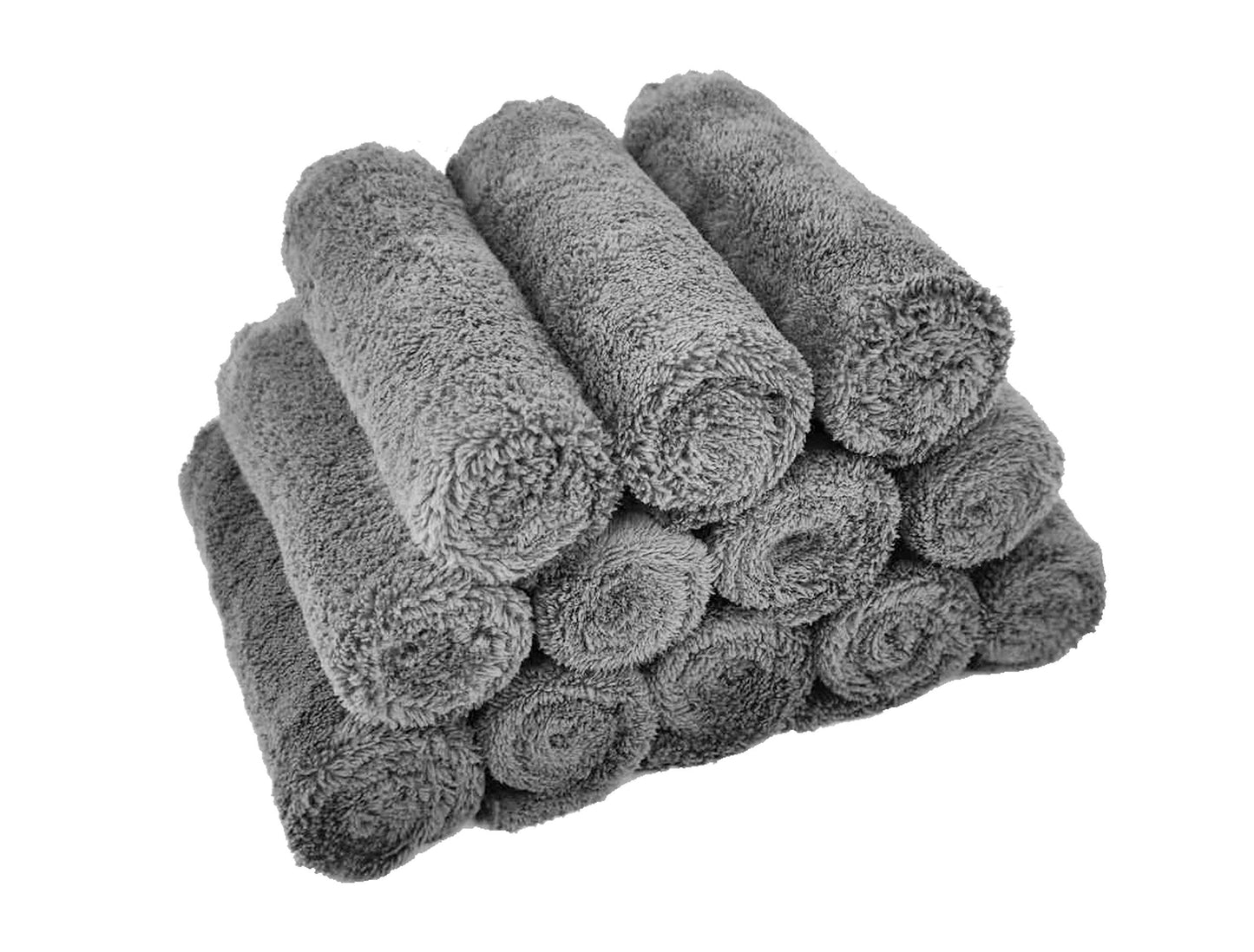 Kyapoo - Juego de 12 paños de microfibra de 12 x 12 pulgadas, extra absorbentes y suaves para recién nacidos, bebés y niños pequeños, color gris