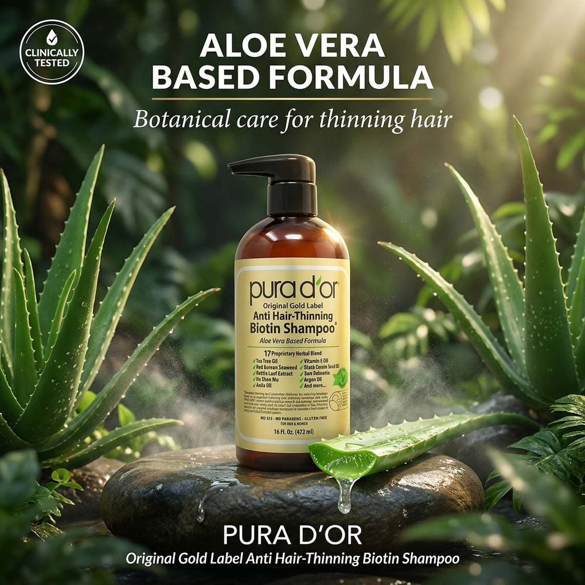 Shampoo PURA D'OR Original Gold Label Argan Oil Biotin Natural para Hombre y Mujer