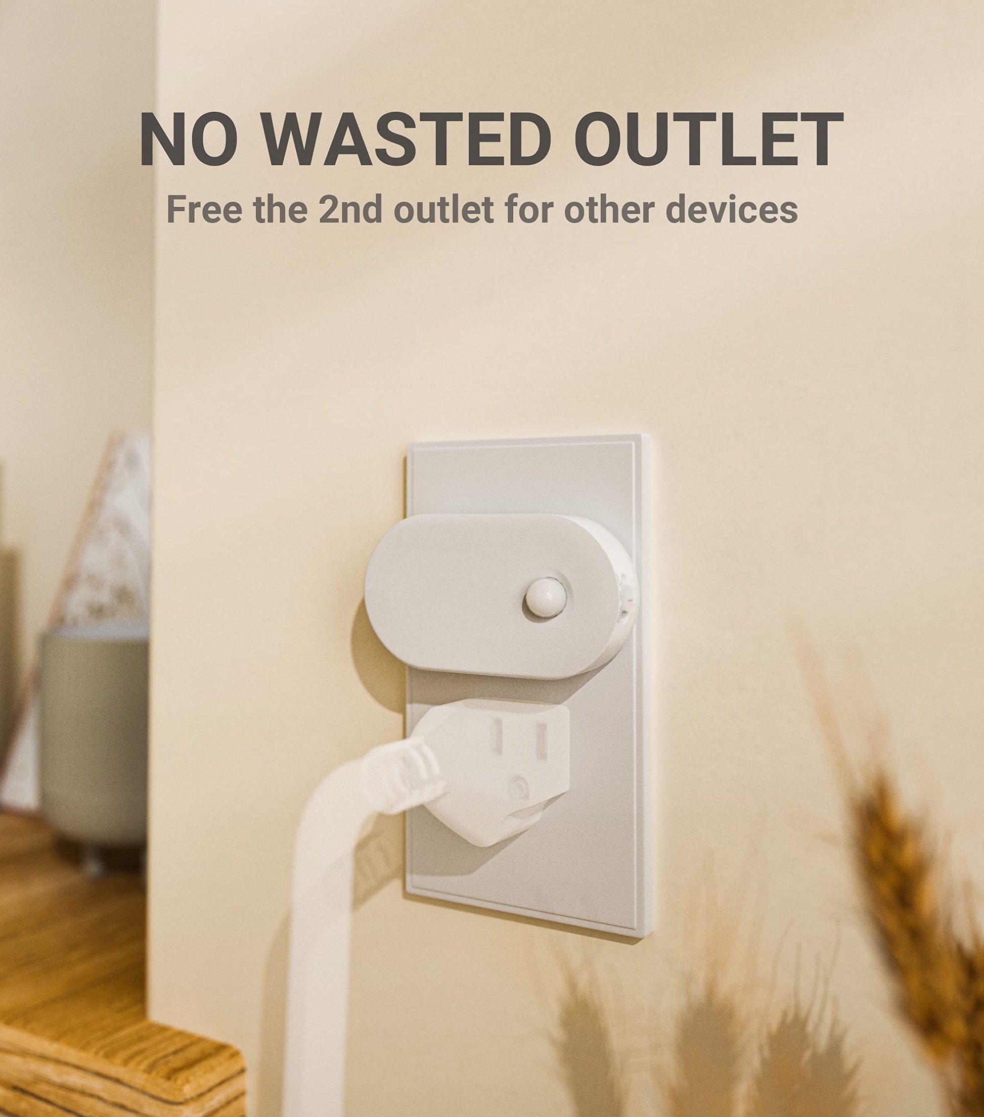 LYRIDZ - Luz nocturna con sensor de movimiento, luz nocturna inteligente de 1 a 120 lm, luz blanca cálida ledes con brillo ajustable continuo para dormitorio, cocina, escaleras, pasillo, paquete de 2
