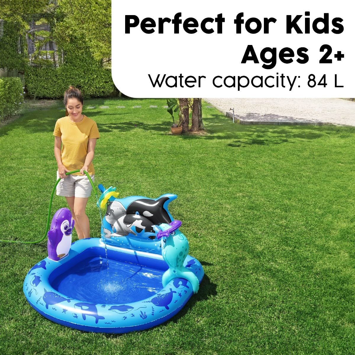 Bestway Polar Pals - Centro de juegos acuáticos (134 x 131 x 73 cm)