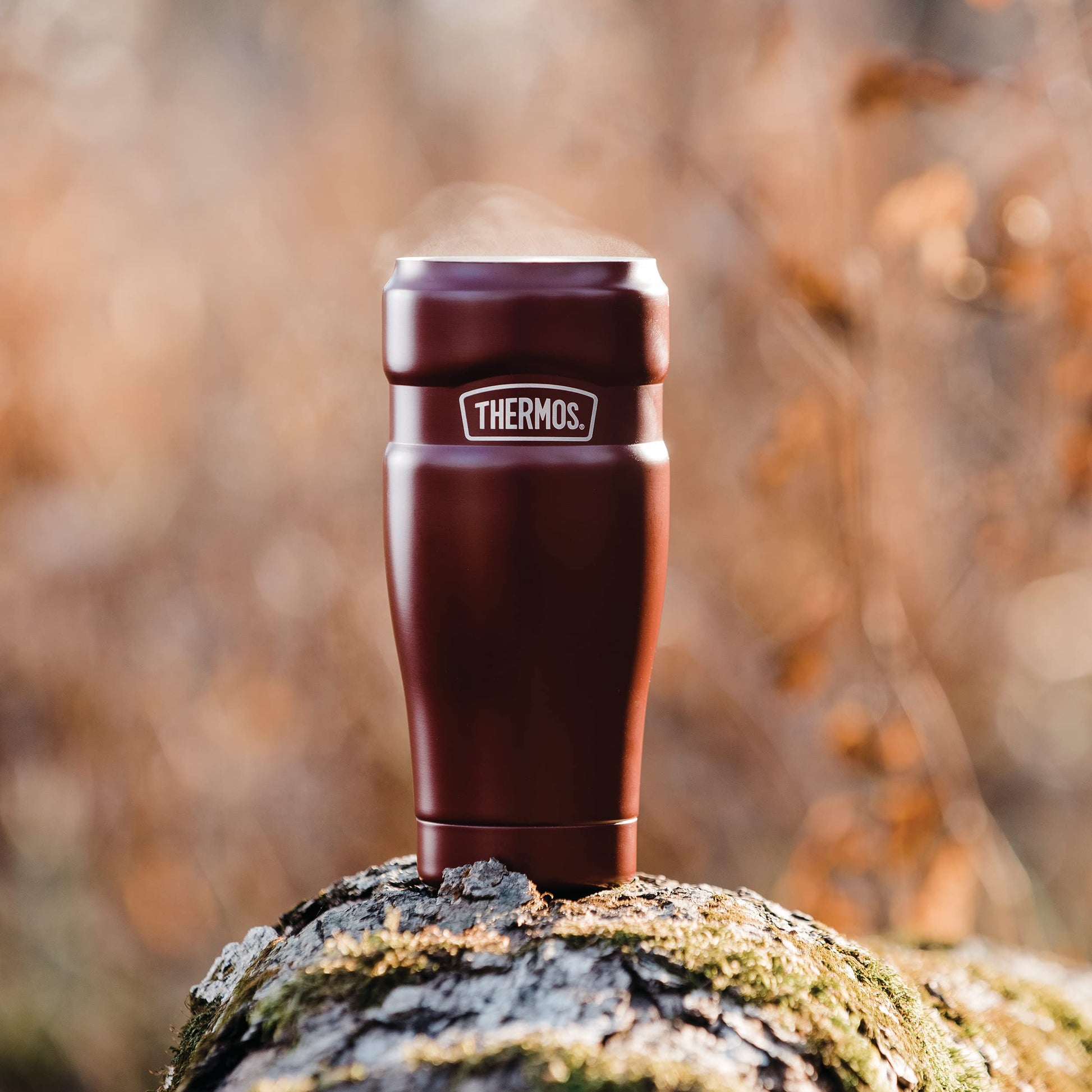 Vaso de Viaje Thermos Rojo Mate Aislamiento al Vacío Acero Inoxidable 16 Onzas