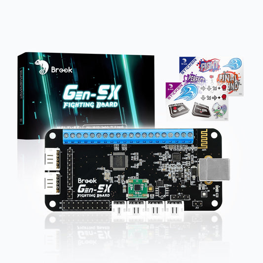Brook Gaming Gen5X - Tablero de lucha con pegatina - Multiplataforma definitiva compatible con PS5, XB Series, XS, NS y PC, tiempos de respuesta rápidos para juegos de lucha 【Versión exclusiva】