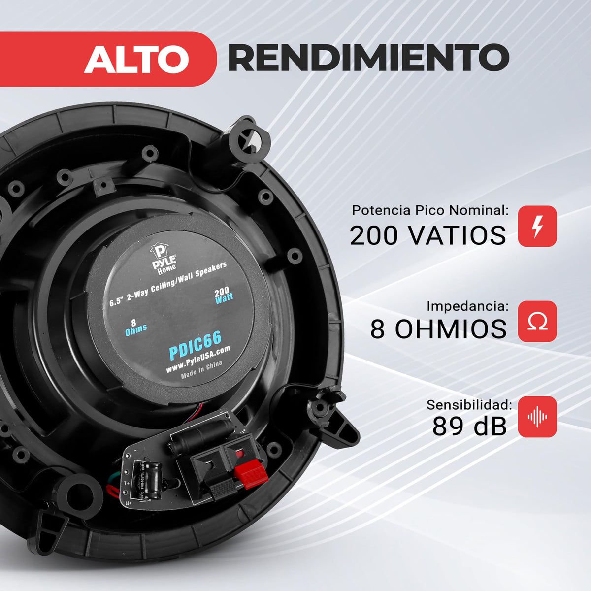 Bocinas Empotrables Pyle Blanco Alta Calidad 200W de 6.5 Pulgadas