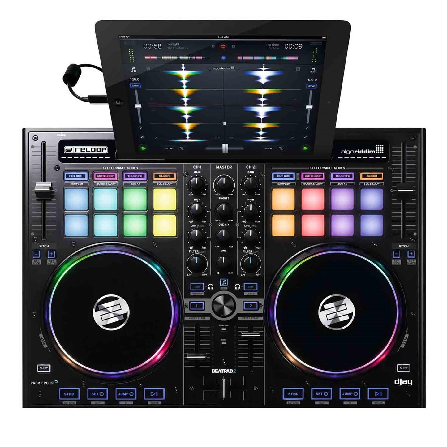 Controlador DJ Reloop Beatpad-2 Negro para iPad, Android y Mac