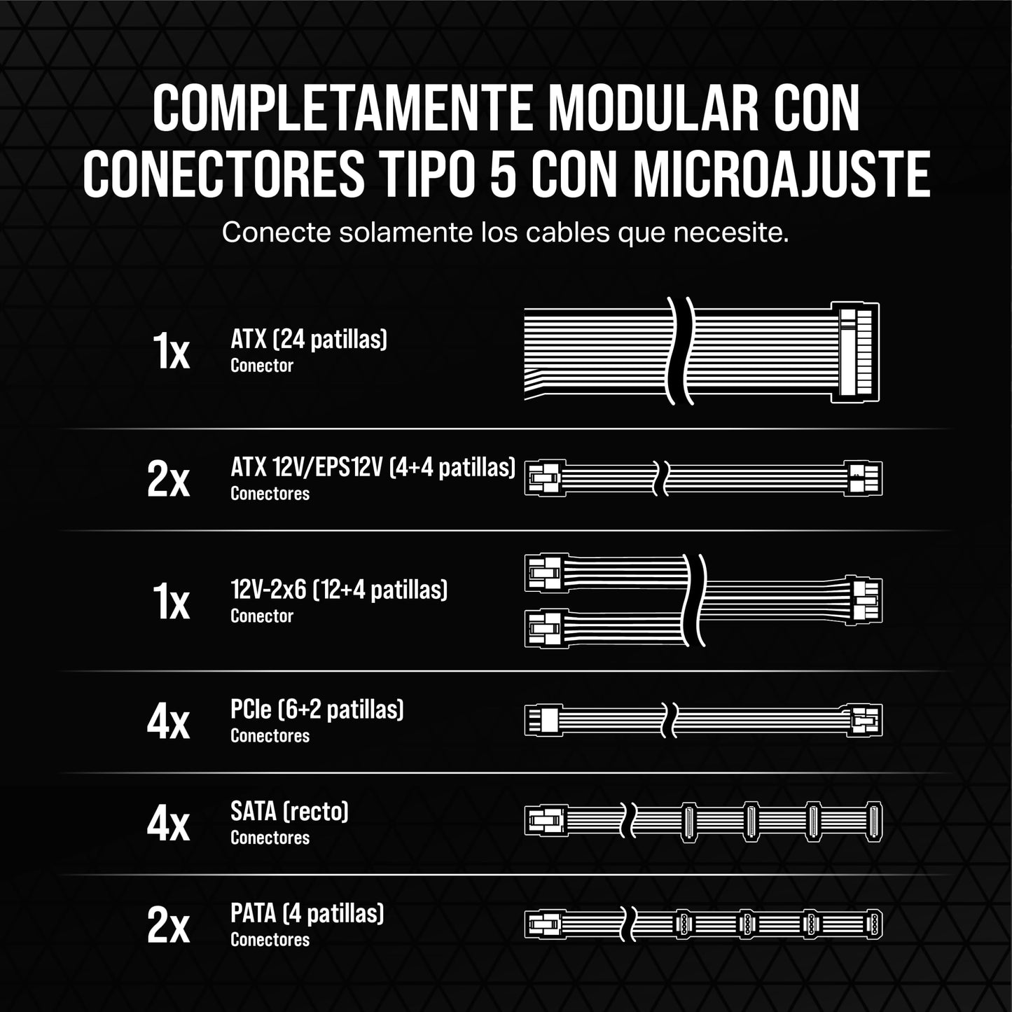 CORSAIR RM1000x Shift Fuente de Alimentación ATX Totalmente Modular - Interfaz Lateral Modular - Compatible con ATX 3.0 y PCIe 5.0 - Modo Ventilador a Cero RPM - Eficiencia 80 Plus Gold - Blanco