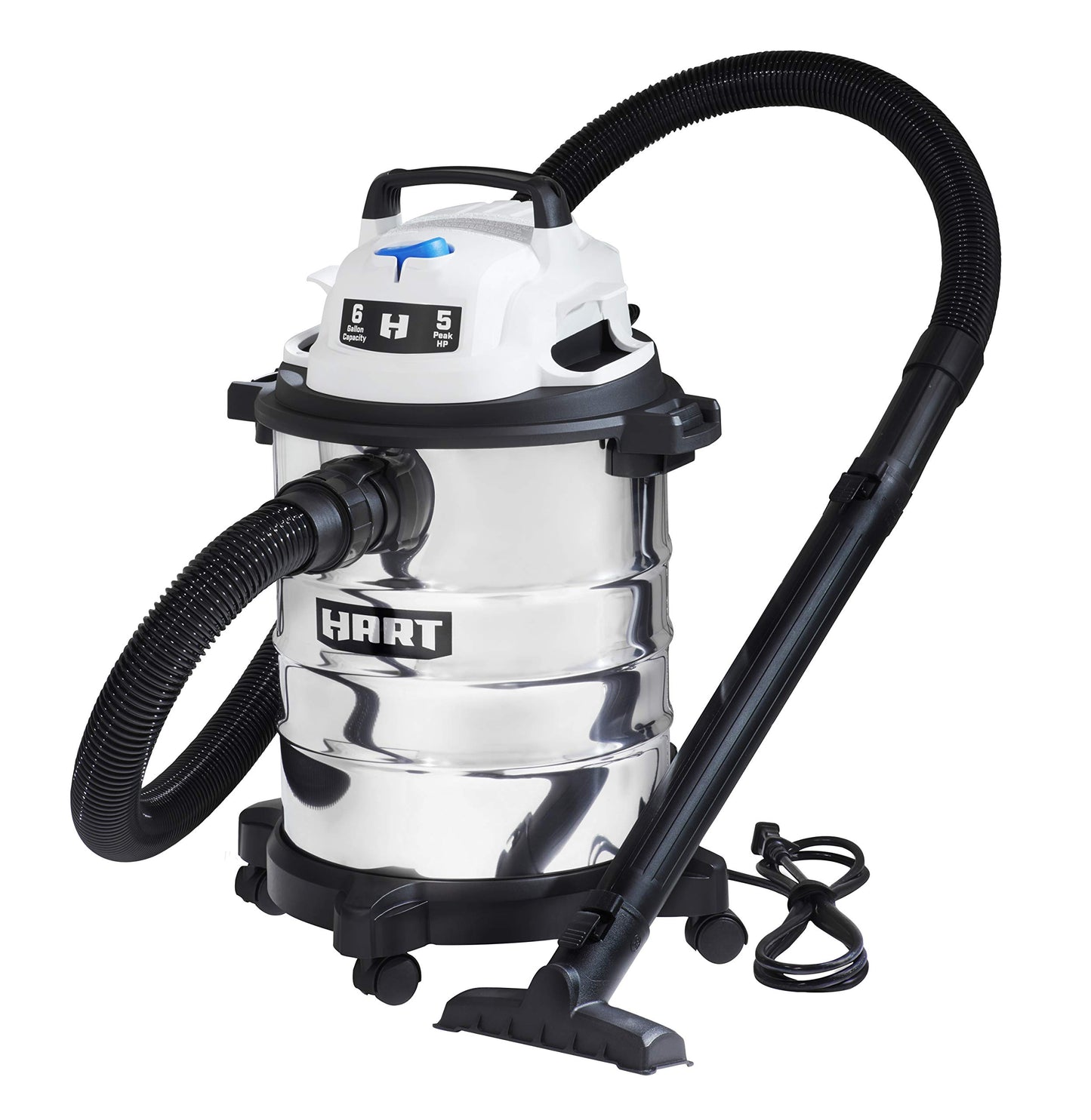 Aspiradora húmeda y seca de acero inoxidable de 6 galones 5.0 pico HP