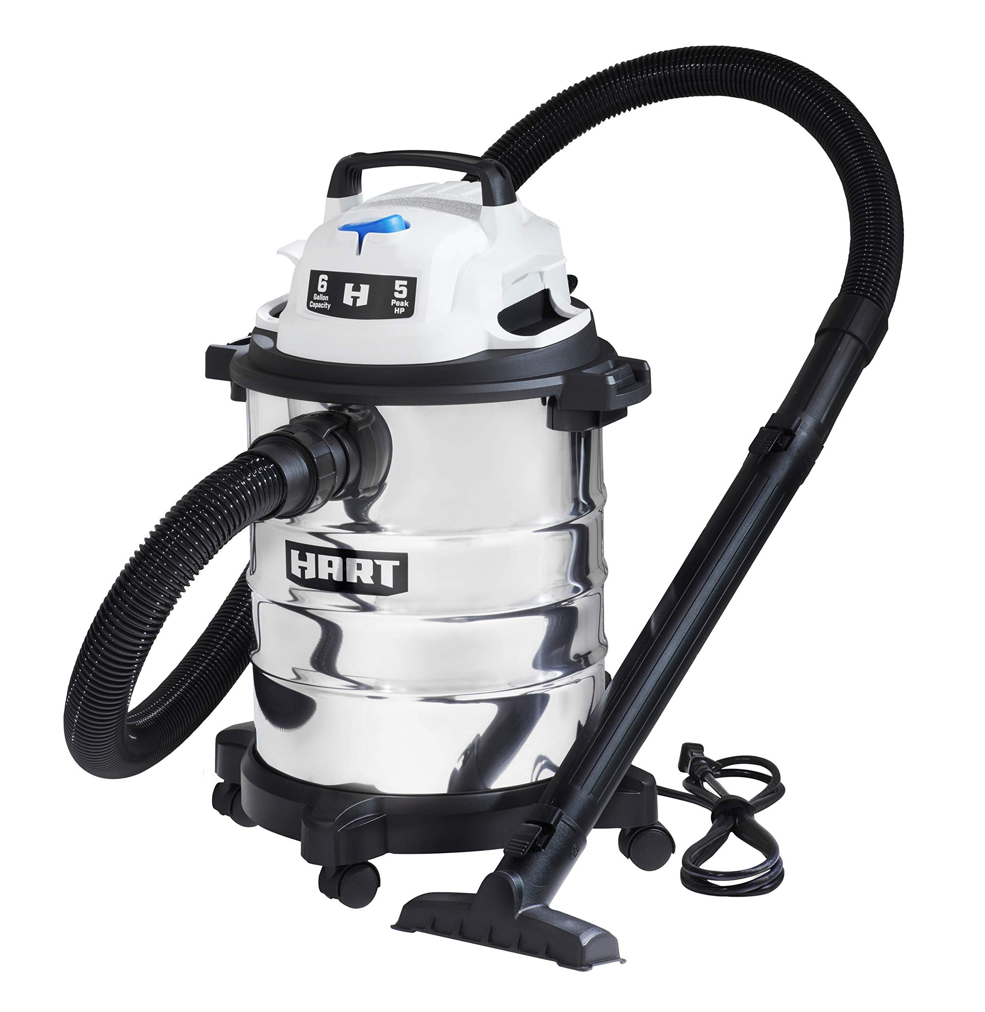 Aspiradora húmeda y seca de acero inoxidable de 6 galones 5.0 pico HP