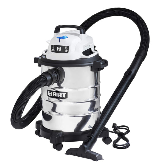 Aspiradora húmeda y seca de acero inoxidable de 6 galones 5.0 pico HP