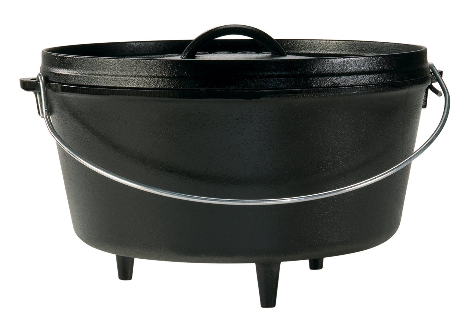 Horno Holandés Lodge Negro de Hierro Fundido Presazonado de 8 Cuartos con Tapa y Asas Dobles