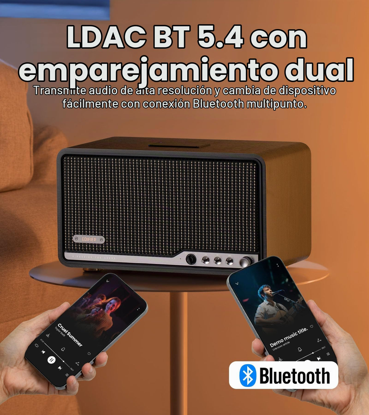 Altavoz Inalámbrico Edifier S300 Retro Multihabitación 80W Bluetooth Audio Alta Resolución con Control Remoto