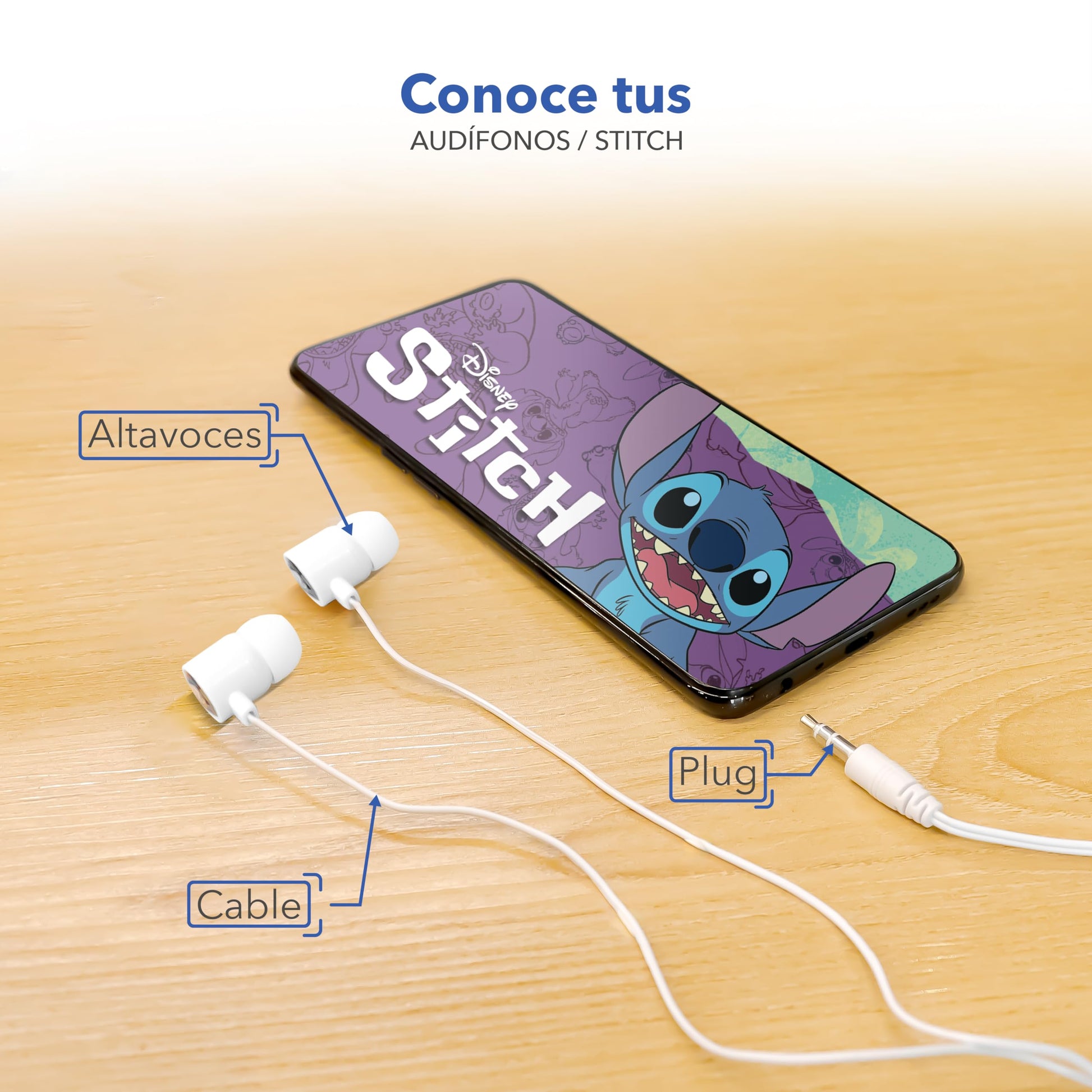 GAIRET Audífonos Alámbricos Stitch Manos Libres H3-AB118, Micrófono Incorporado, Sonido Estéreo, Cancelación de Ruido Ambiental, Conexión 3.5 mm, Compatibles con PC, PS, Xbox, Gaming y Llamadas
