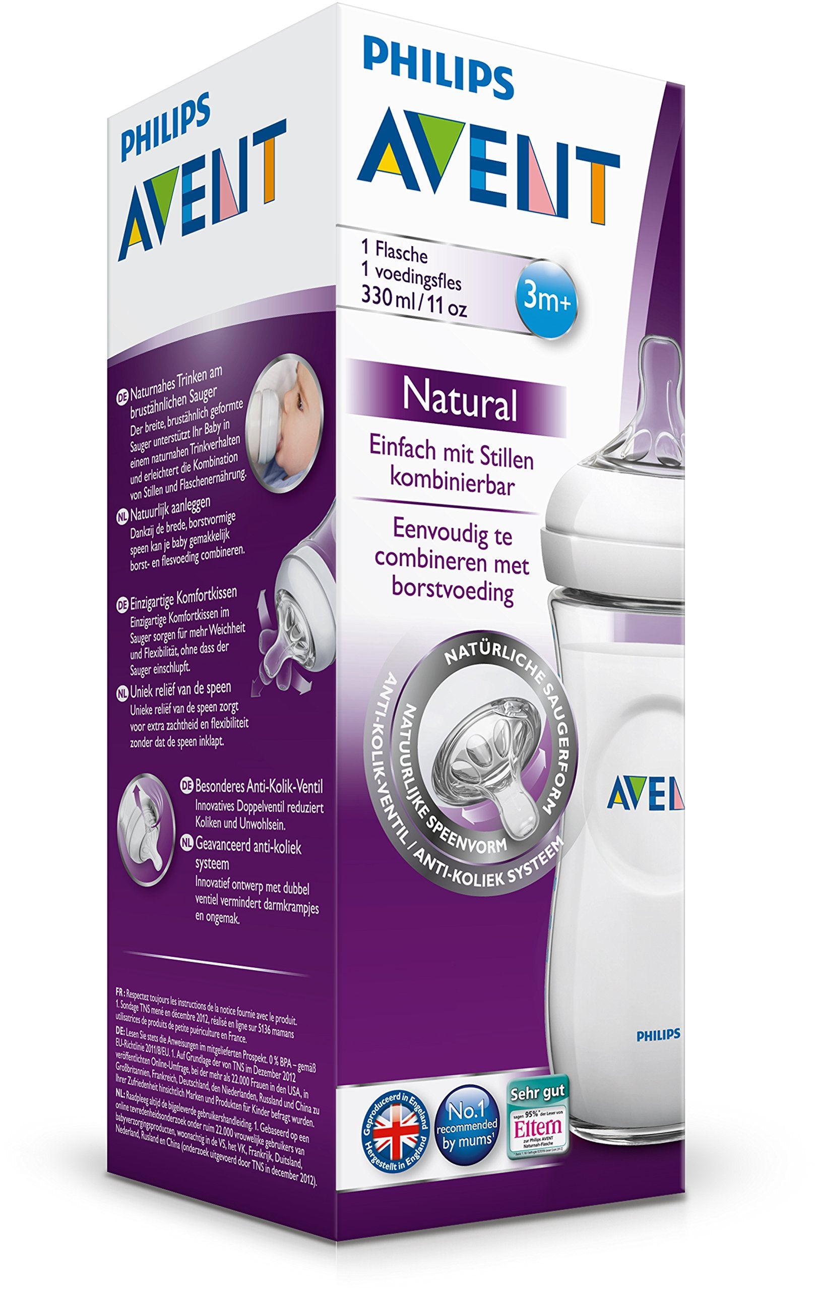 Biberón Natural Philips Avent Azul 330ml