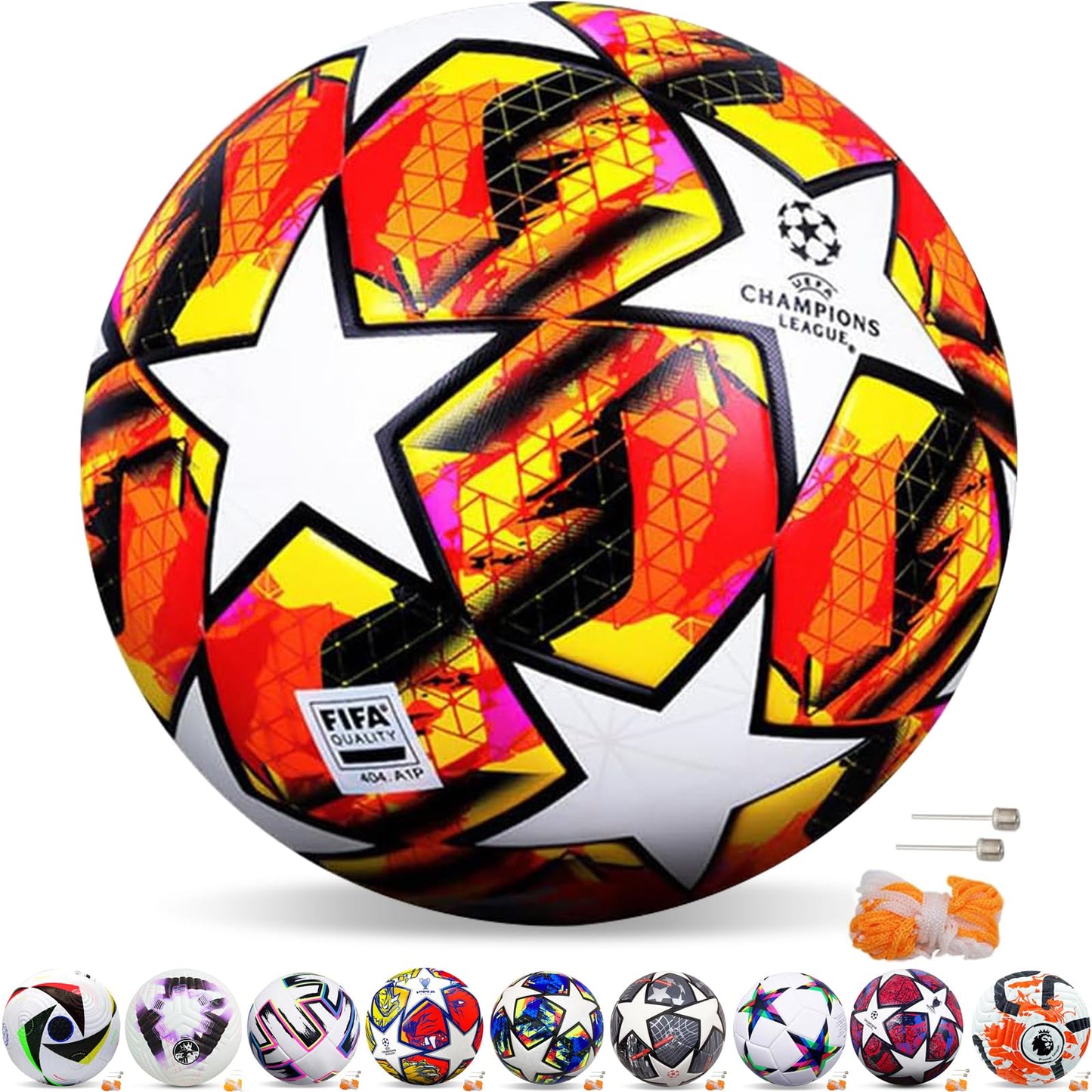 Balón de Fútbol QMCZLA Blanco Entrenamiento para Adultos y Niños