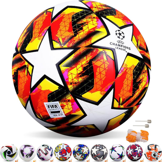 Balón de Fútbol QMCZLA Blanco Entrenamiento para Adultos y Niños