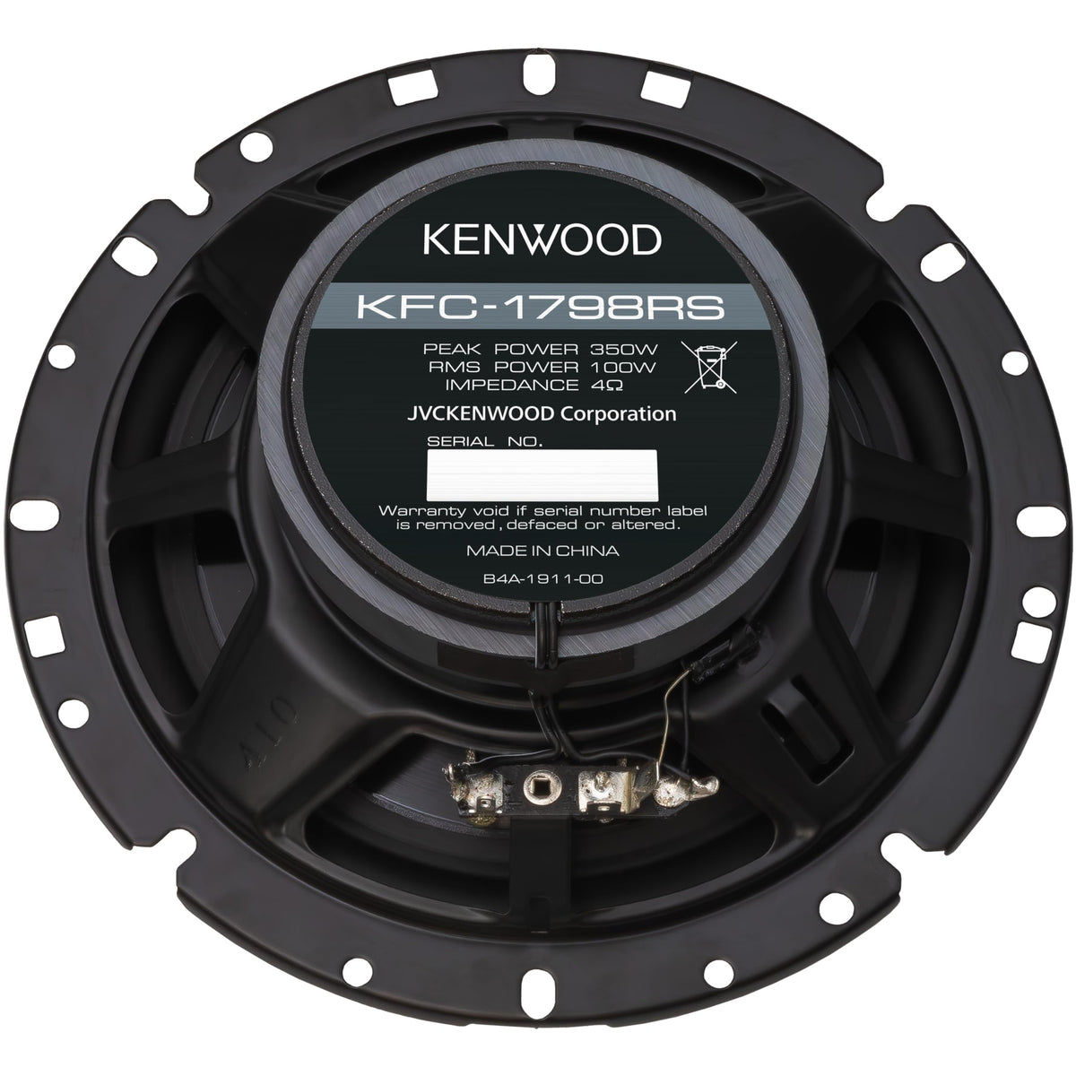 Altavoces 2 Vías Kenwood KFC-1798RS 6-3/4 Pulgadas 330 W con Tweeter de Cúpula Equilibrada para Fácil Instalación