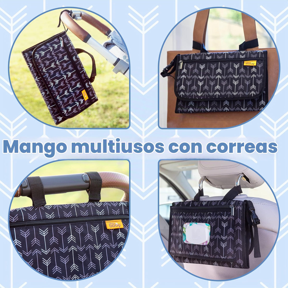Kopi - Cambiador de pañales portátil para bebé, cambiador de pañales con bolsillo para toallitas, tapete cambiador portátil de diseño inteligente, kit de estación de viaje para bebés, regalo para