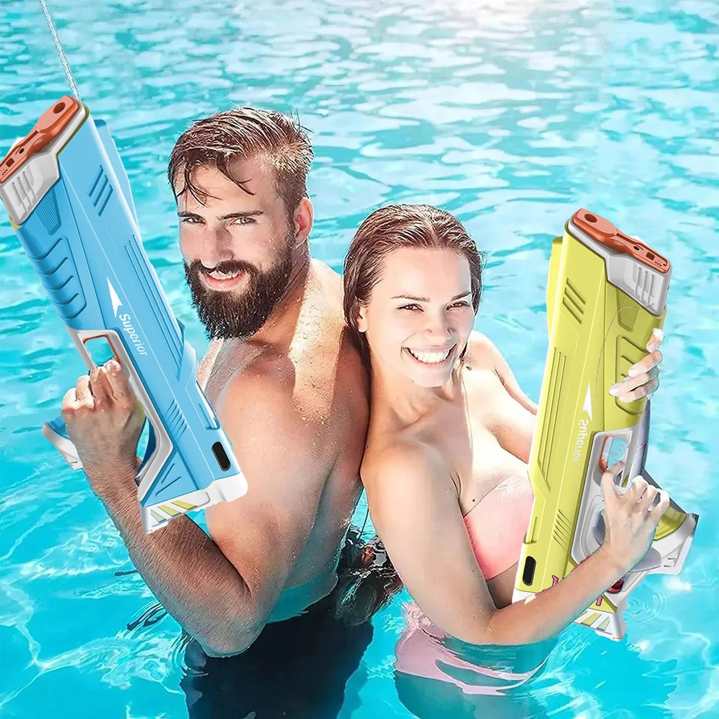 Pistola de Agua Electrónica SIJEW Azul con Succión Automática para Niños y Adultos