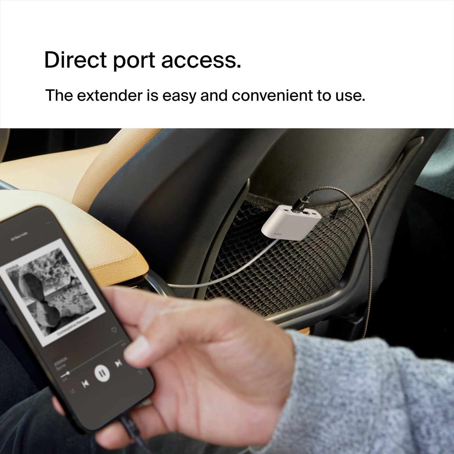 Belkin BoostCharge Extensor de alimentación de 4 Puertos para Apple iPhone 16, iPad, Samsung Galaxy S25, Nintendo Switch 2, Compatible con Conexiones USB-C y USB-A, Color Blanco