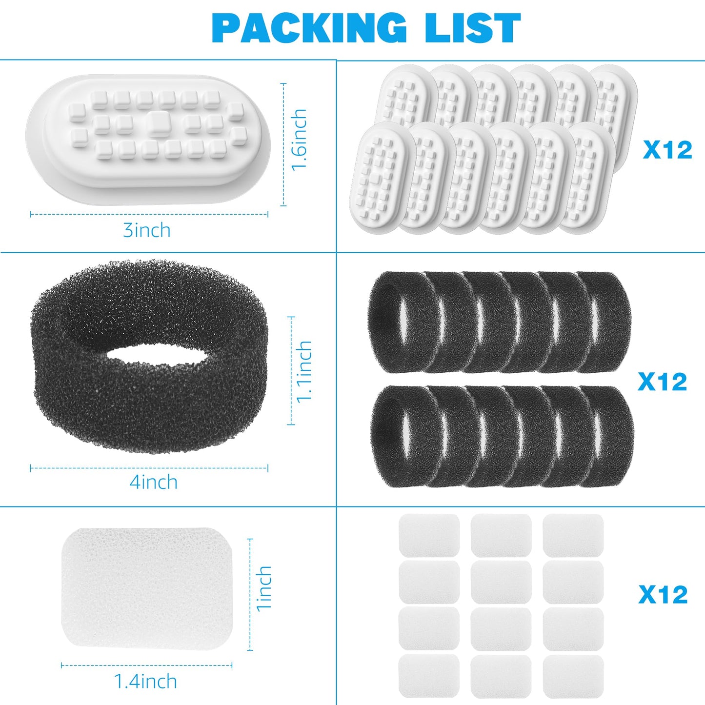 Filtros de Fuente de Agua DOOOB para Gatos 36 Filtros de Repuesto Blanca