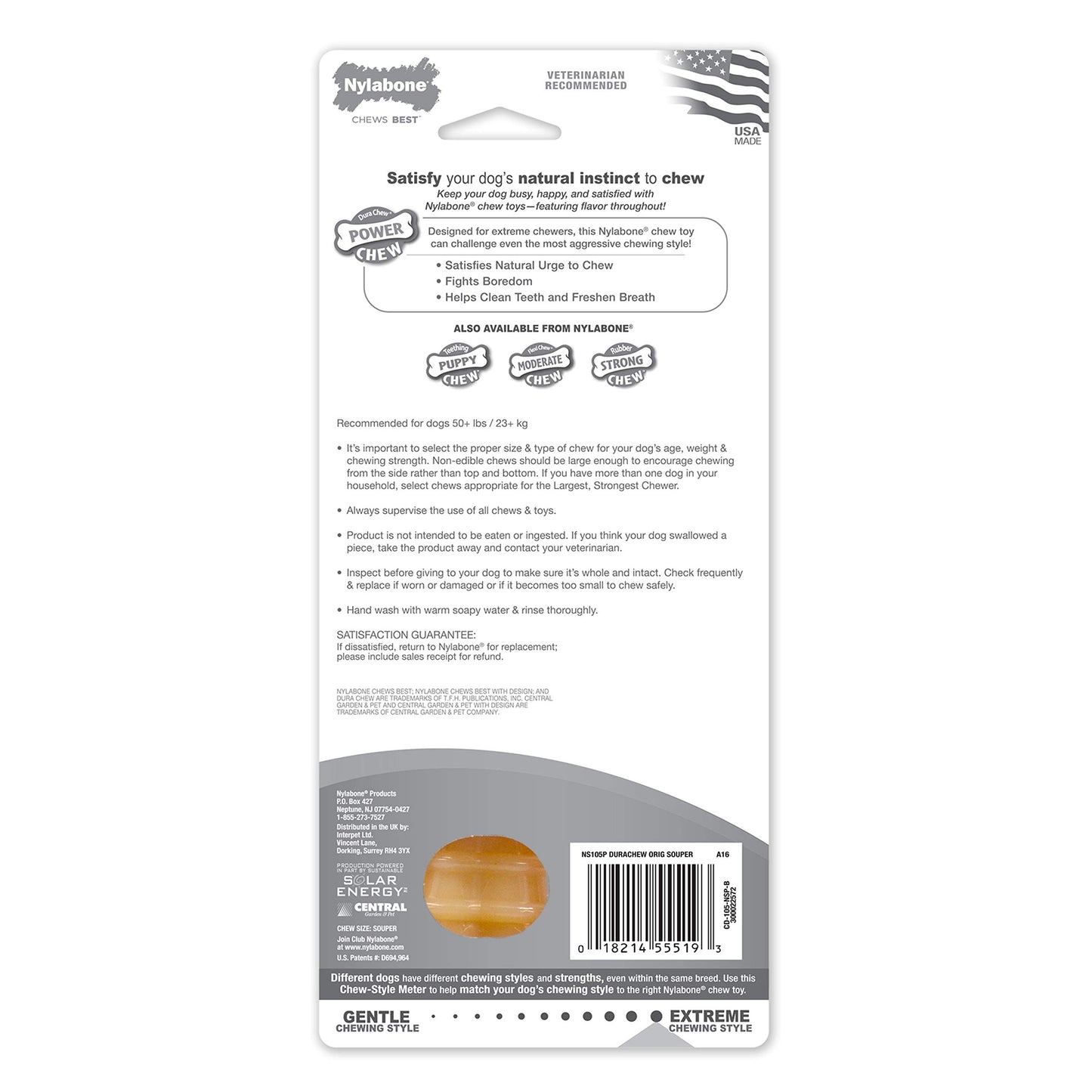 Juguete para Perro Nylabone Original XL Souper 50 Libras