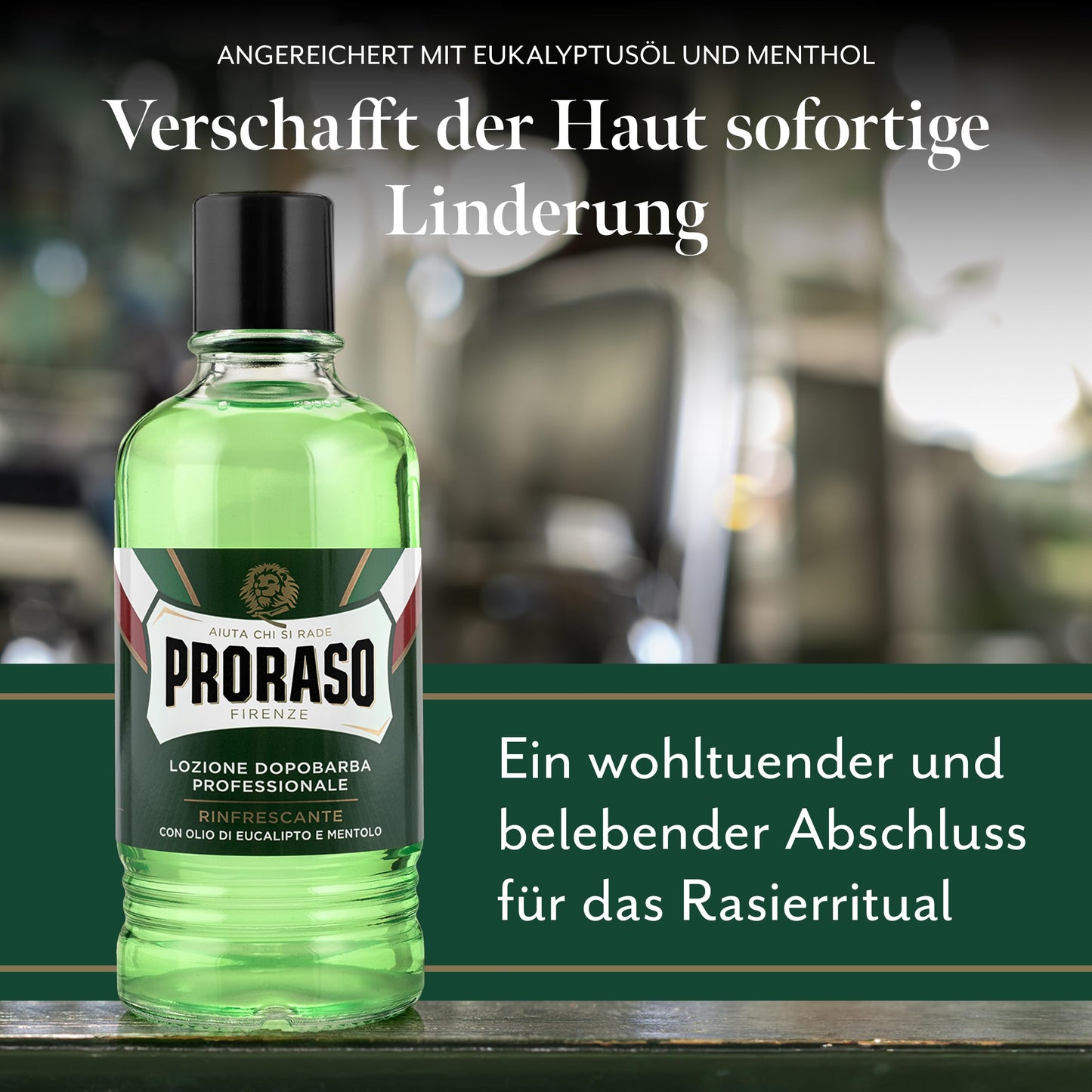 Proraso Loción After Shave Refrescante Eucalipto y Mentol, Tonificante para Piel Normal a Grasa, 100 ml
