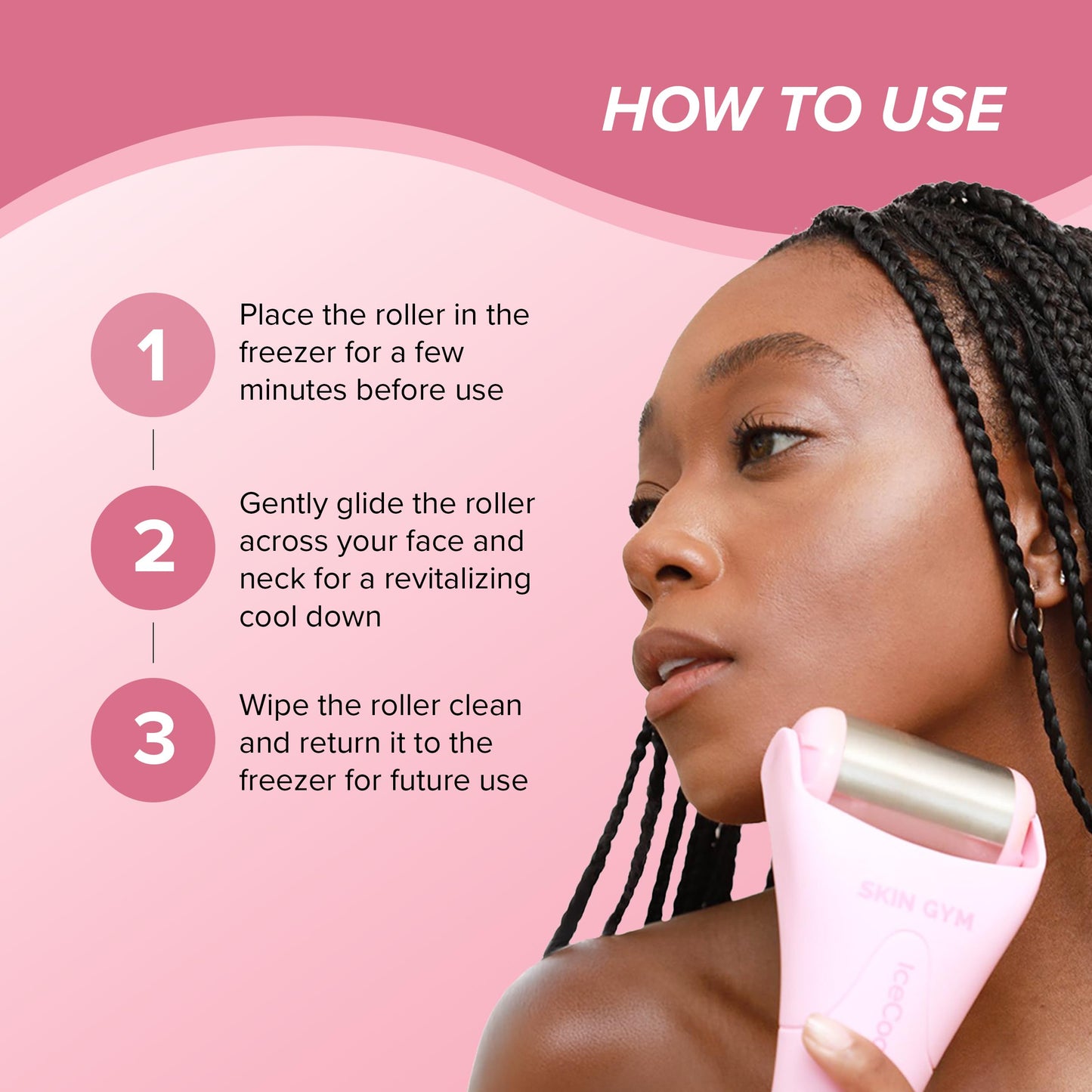 Skin Gym IceCoolie Facial Roller Massager for Wrinkles and Fine Lines Anti-Aging Face Lift Skin Care Beauty Tool
