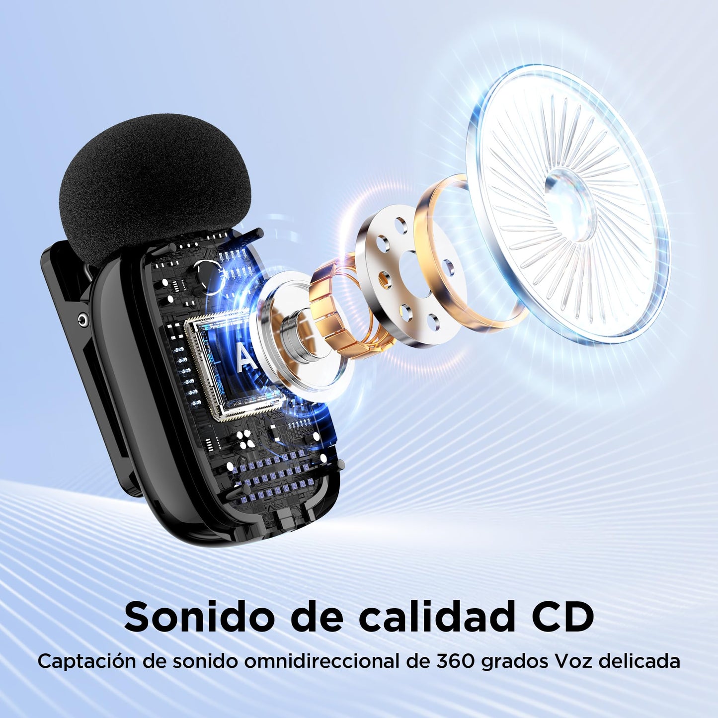 BOYA Mini 16 Micrófono de Solapa inalámbrico Profesional para iPhone 14, iPad5 Dispositivos con Conector Lightning para creación de contenidos,vlogging,Streaming en Directo Reproducción en Youtube