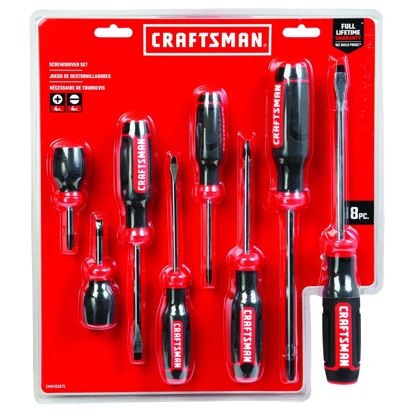 CRAFTSMAN - Juego de destornilladores bimateriales, juego de 8 piezas (CMHT65075N)