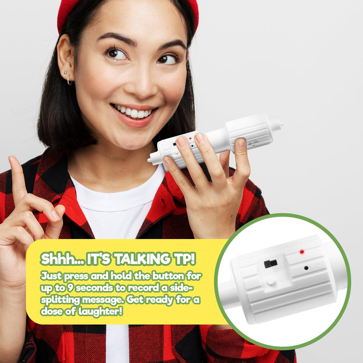 Huso de Papel Higiénico Altavoz con Mensajes Personalizables para Navidad