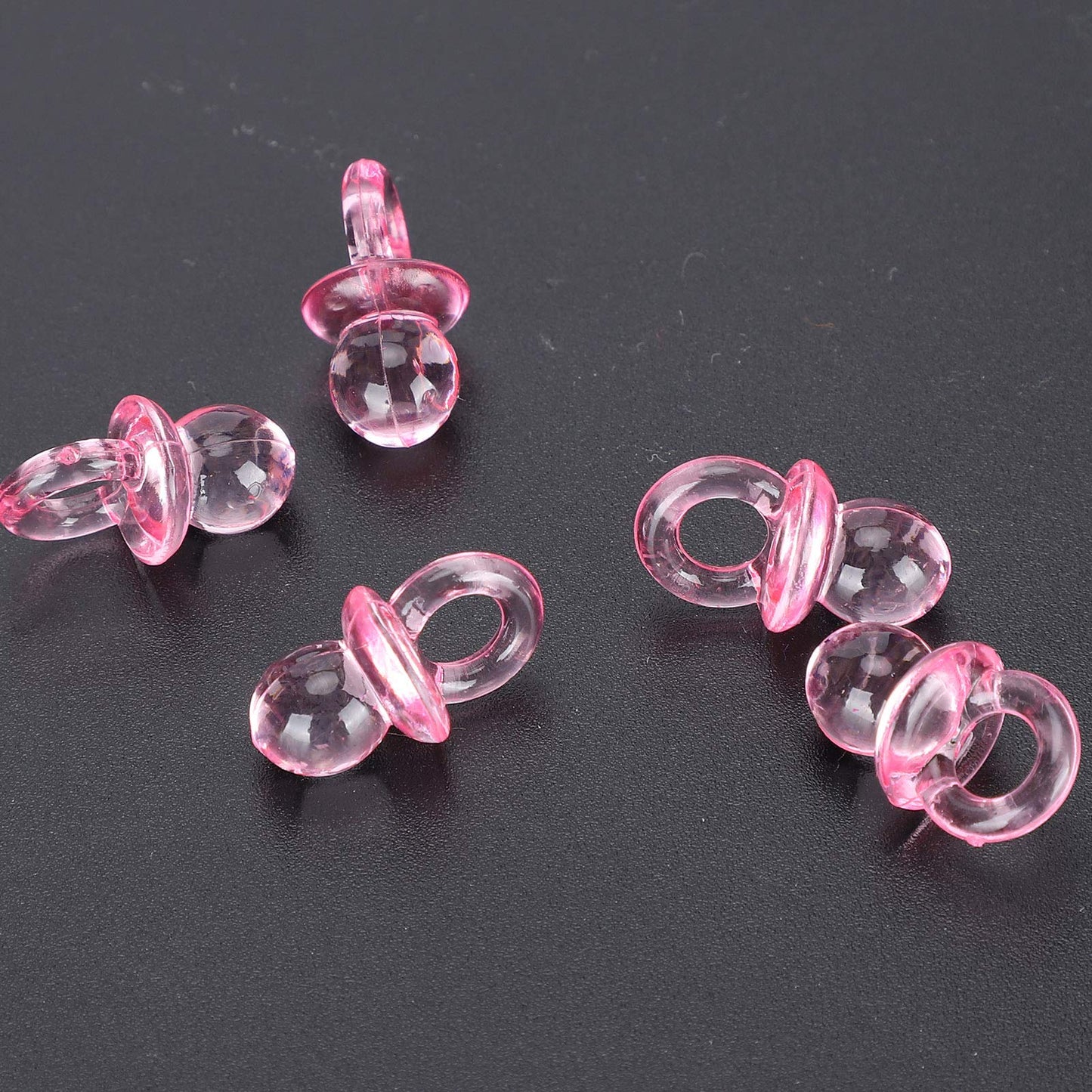 Chupetes de Acrílico para Decoraciones Rosado 200 Piezas