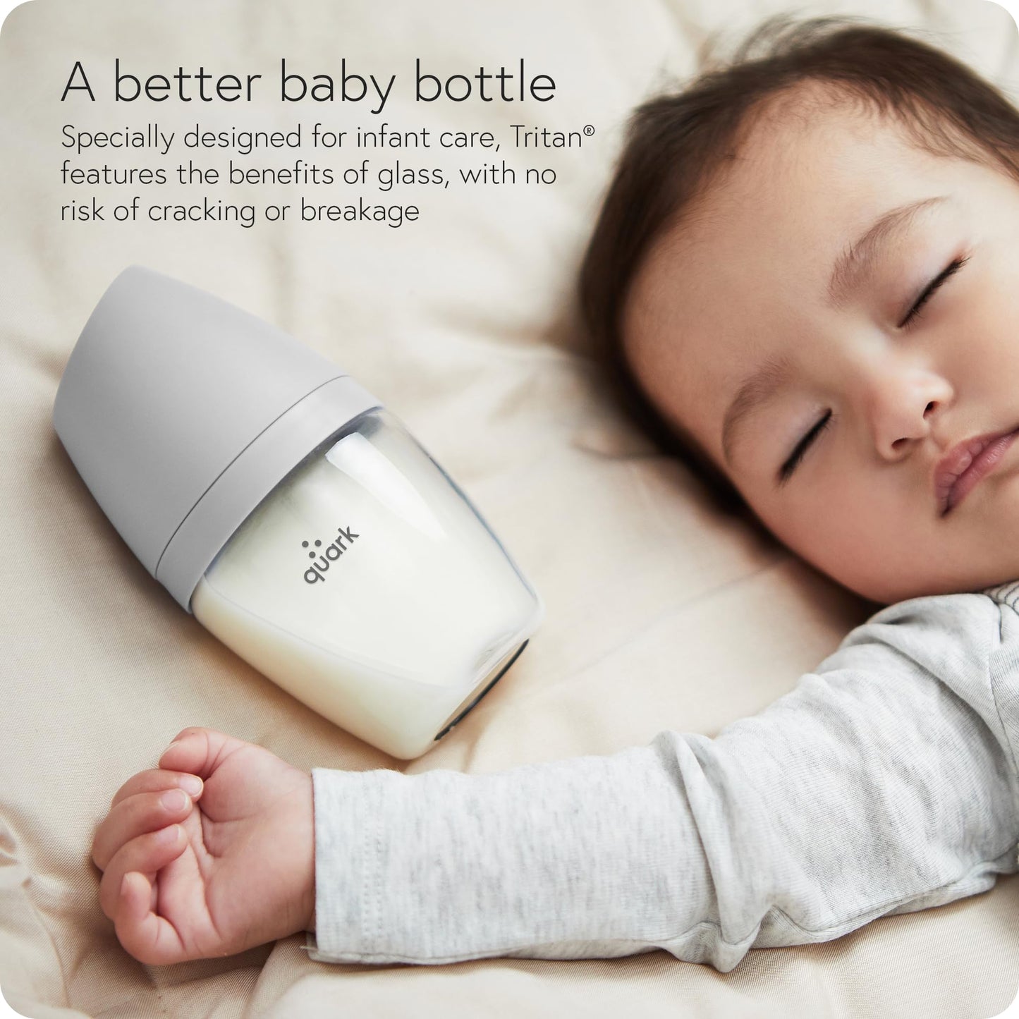 Quark Biberón BuubiBottle Mini de flujo lento para bebés recién nacidos - con tetina anticólicos RealFeel para simular la lactancia materna - Libre de BPA, PVC y toxinas -
