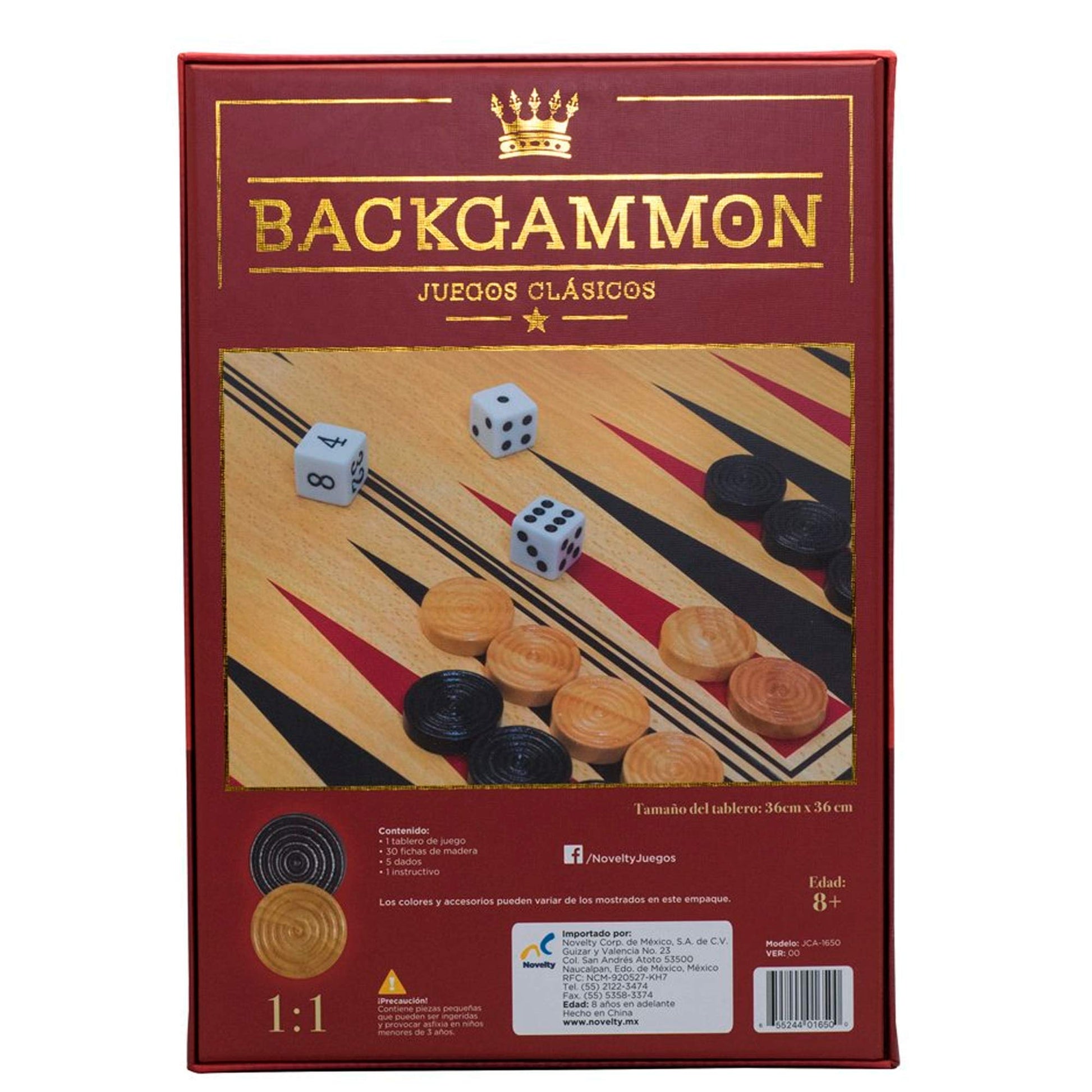 Juego de Estrategia Novelty Corp Backgammon Clásico para 2 Jugadores