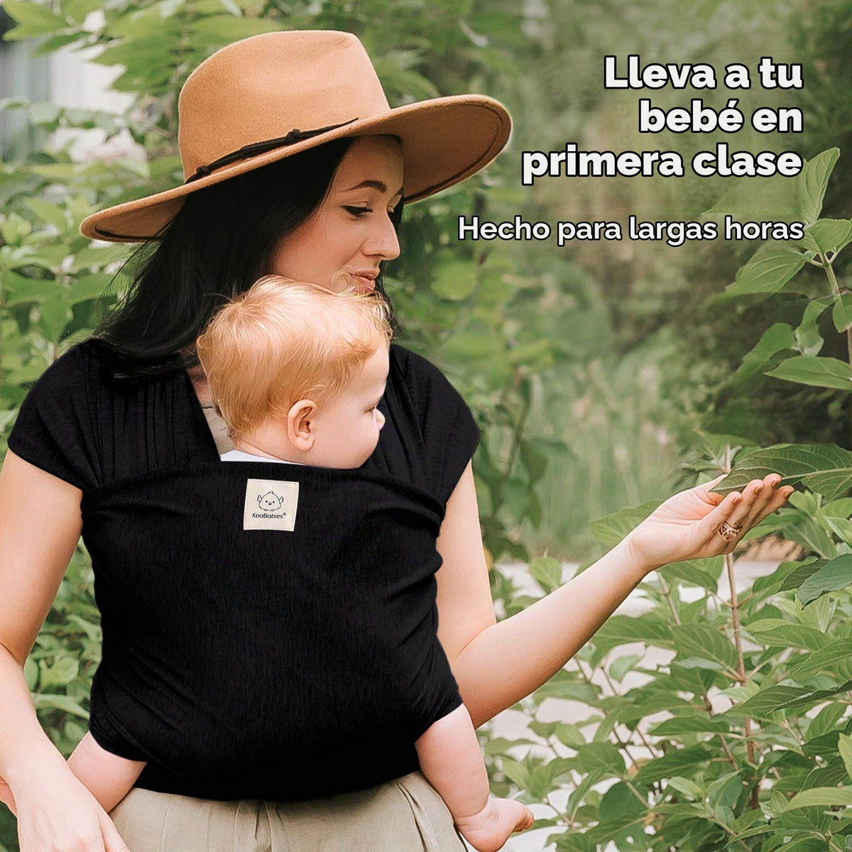 Fular portabebés - Fular portabebés elástico todo en 1 - Portabebés lateral - Mochila Portabebés - Fular para bebés - Fular portabebés manos libres - El mejor regalo de Baby Shower - Talla única para todos (Trendy Black)
